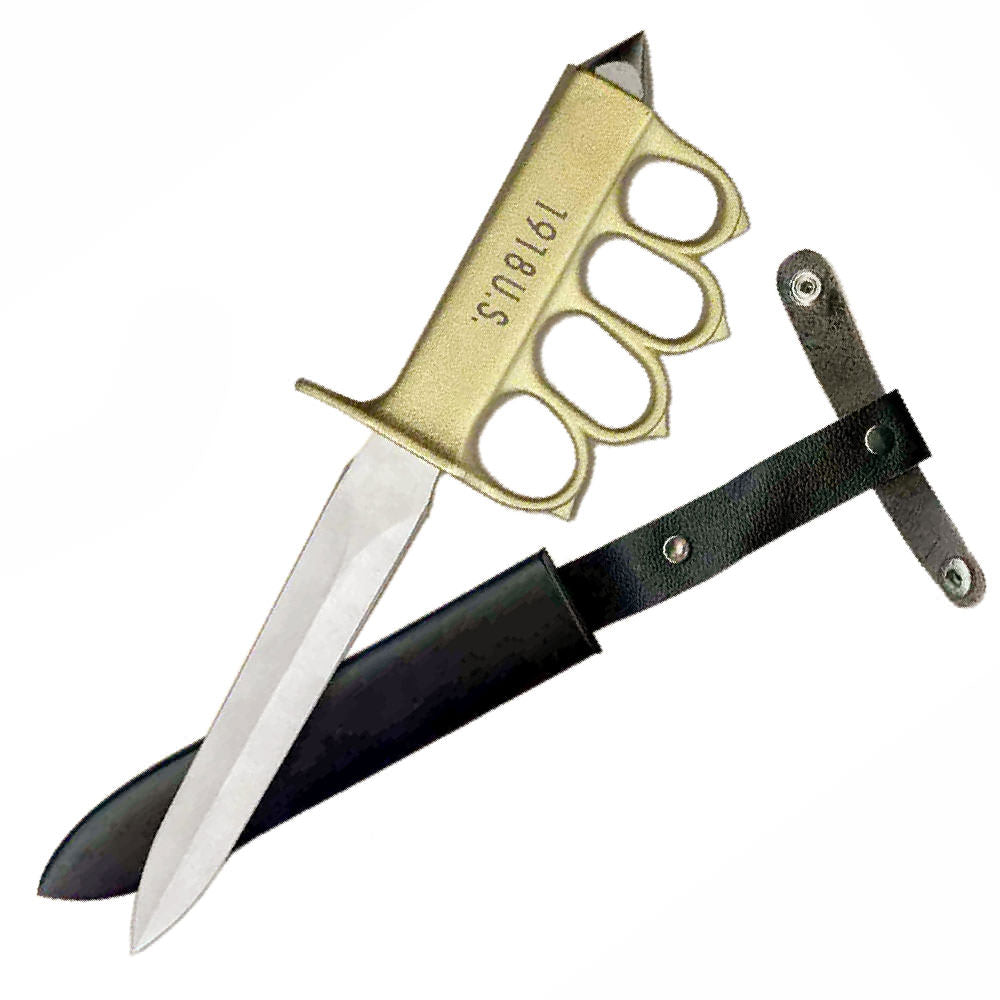 U.S. 1918 Brass Knuckle Trench Knife Collectible Weapons - Tophatter Daily Deals
