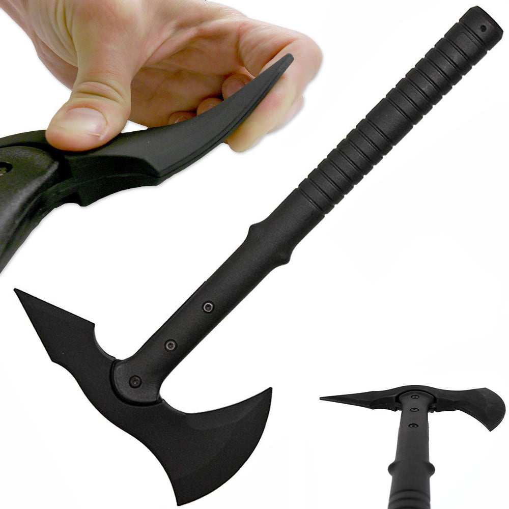15.5 Inches Black Rubber Training Tomahawk Axe Hatchet - Tophatter's Guns'N'Weapons Store Collectible Weapons - Tophatter Daily Deals