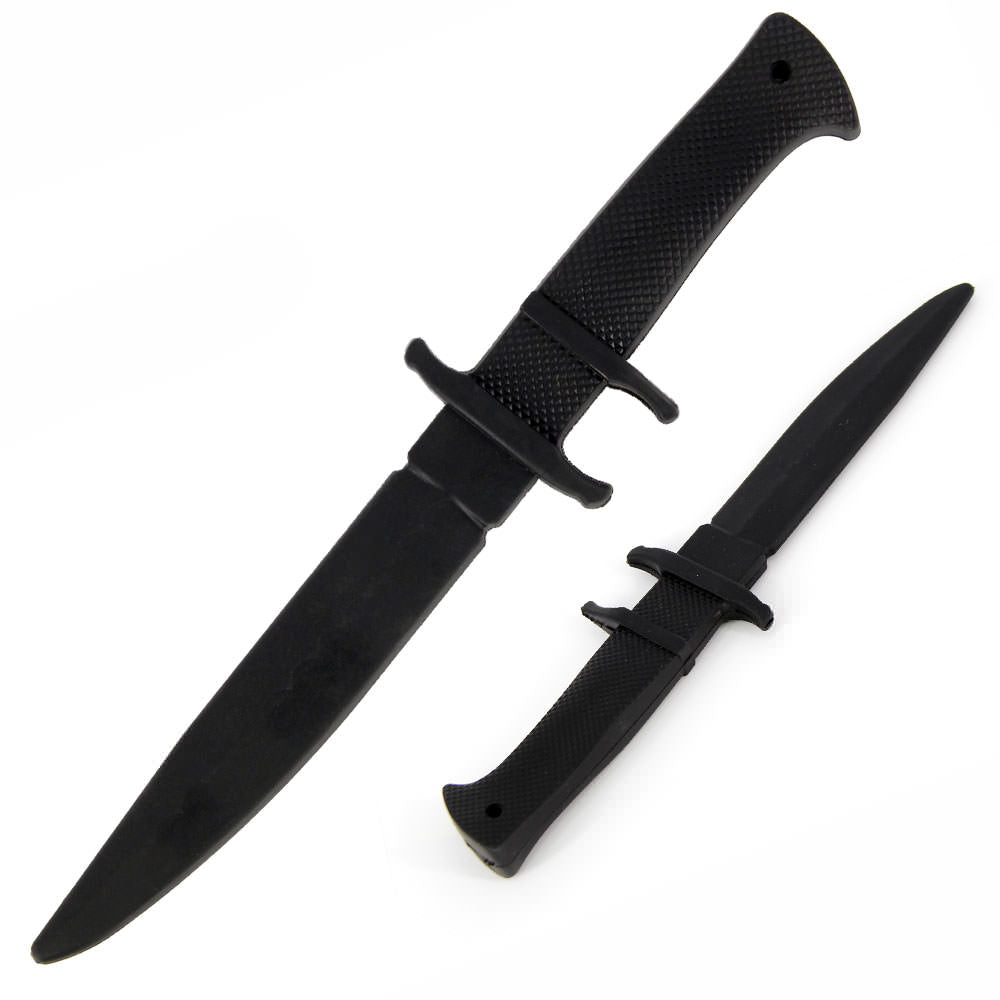11.75 Inch Black Soft Rubber Training Sub-Hilt Military Knife - TOPHATTER'S ARMORY DEALS Collectible Weapons - Tophatter Daily Deals