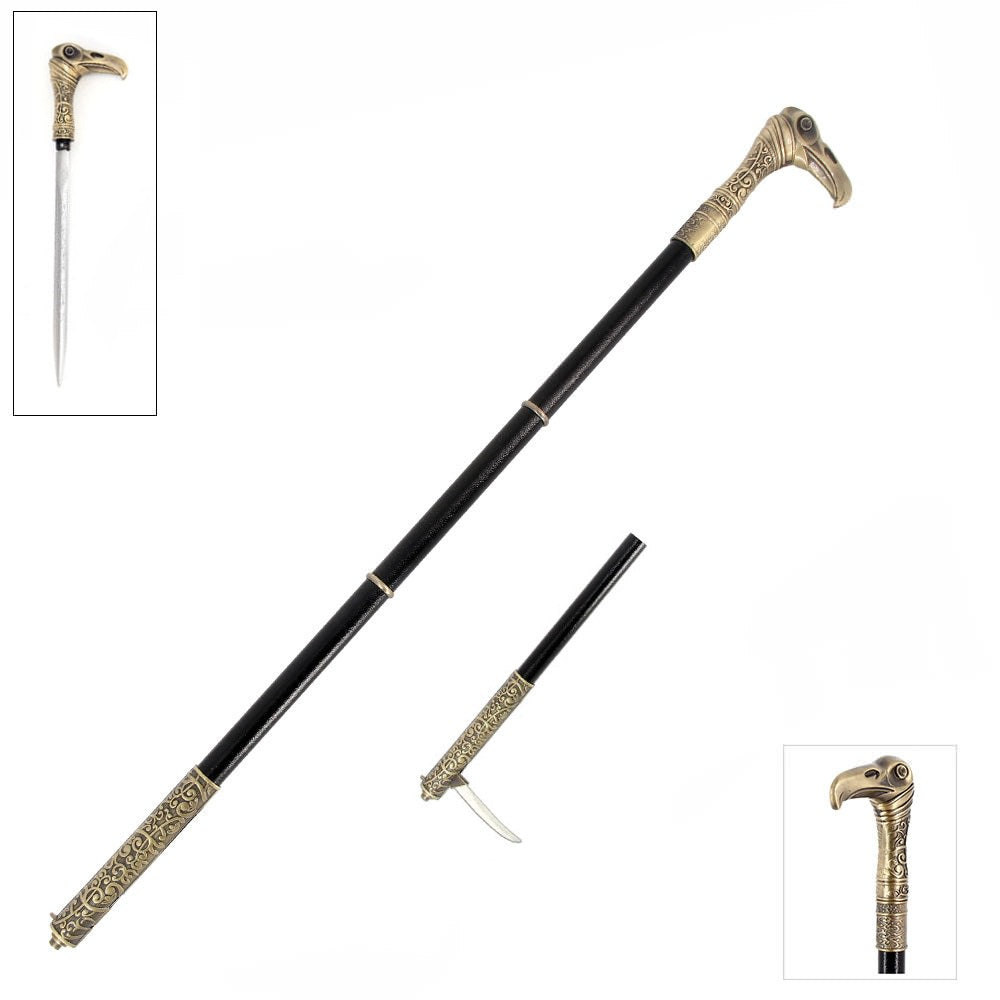 Dual Bladed Vulture Head Sword Cane - TOPHATTER'S ARMORY DEALS Collectible Weapons - Tophatter Daily Deals