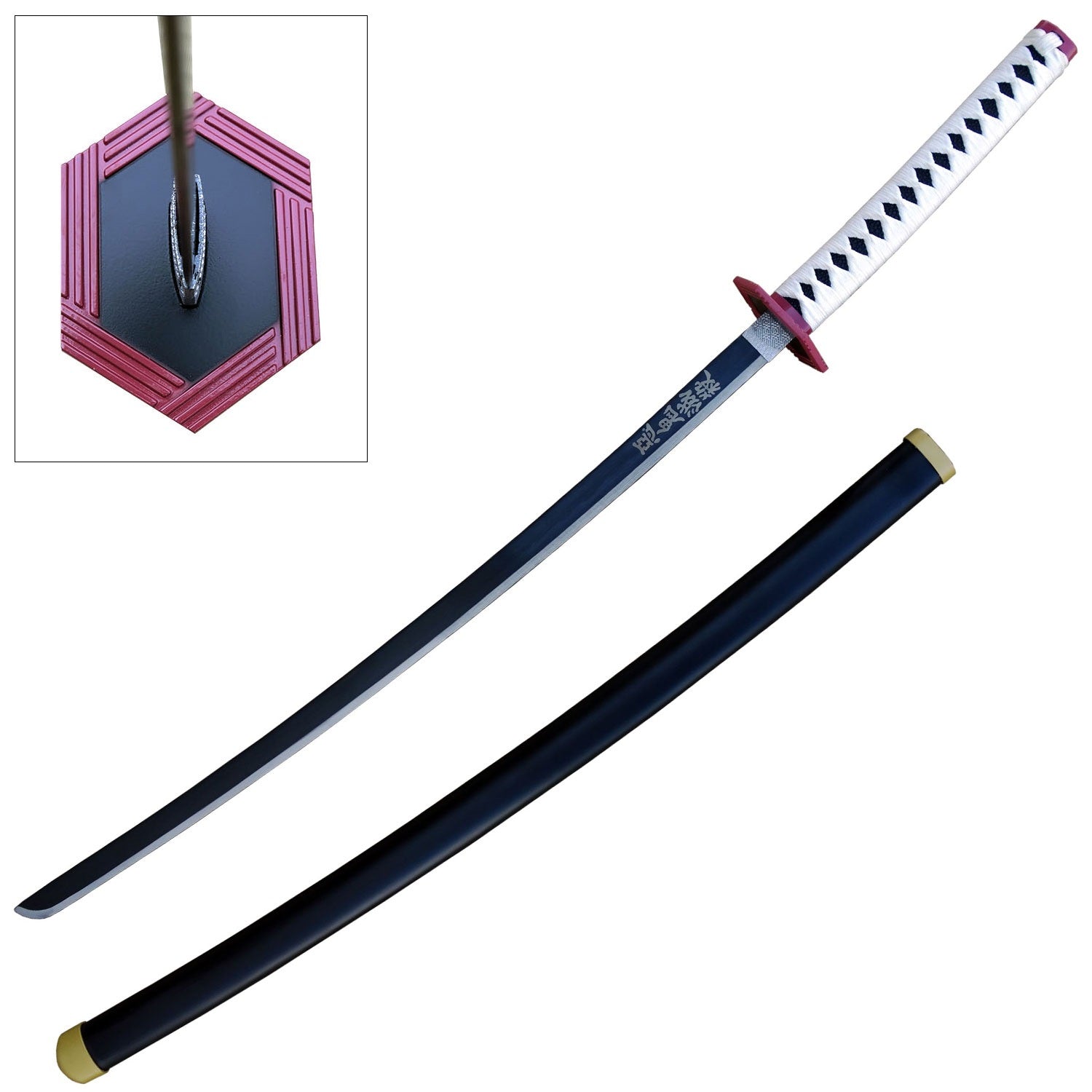Giyu Tomioka's Nichirin Demon Killer Anime Samurai Katana - Giyu Sword Collectible Weapons - Tophatter Daily Deals