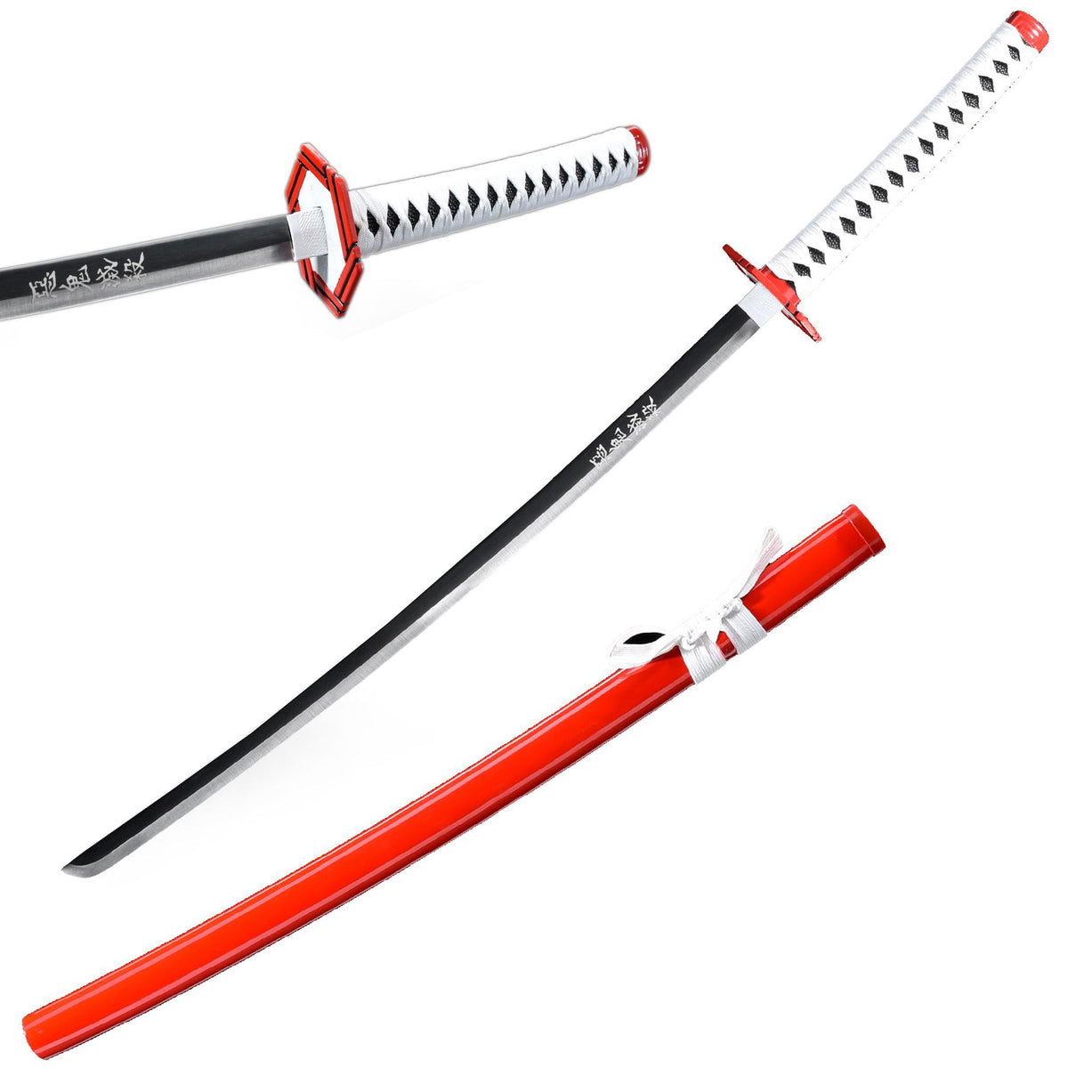 Red Steel Giyu Tomioka Nichirin Katana Sword Demon Killer Anime - TOPHATTER'S ARMORY DEALS Collectible Weapons - Tophatter Daily Deals