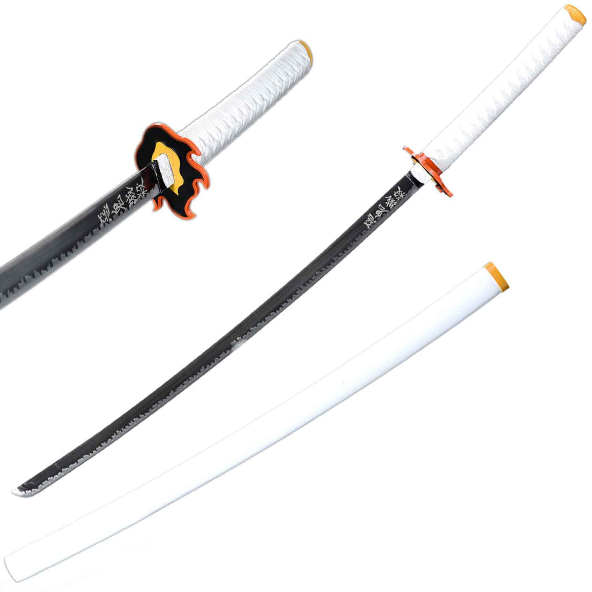 41" Steel Kyojuro Rengoku Nichirin Sword Demon Killer Samurai Katana Anime - Tophatter's Army Products & Self Defense Collectible Weapons - Tophatter Daily Deals