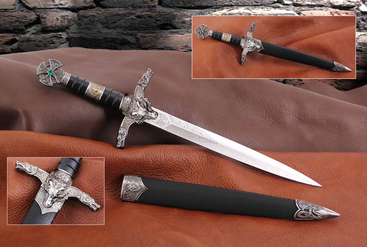 Medieval Celtic Fantasy Hunter Wolf Dagger - TOPHATTER'S ARMORY DEALS Collectible Weapons - Tophatter Daily Deals
