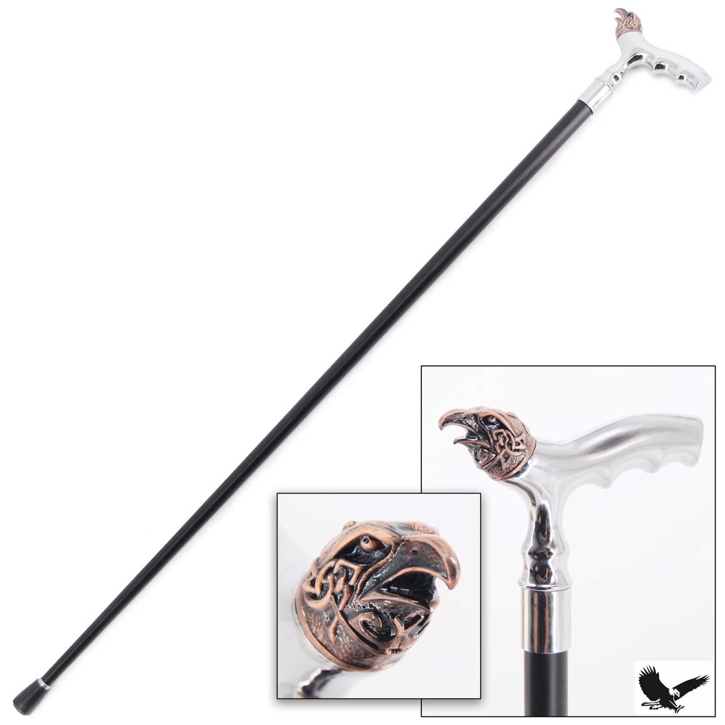 36" Copper Eagle Head Handle Gentlemen Walking Cane Stick - TOPHATTER'S ARMORY DEALS Collectible Weapons - Tophatter Daily Deals