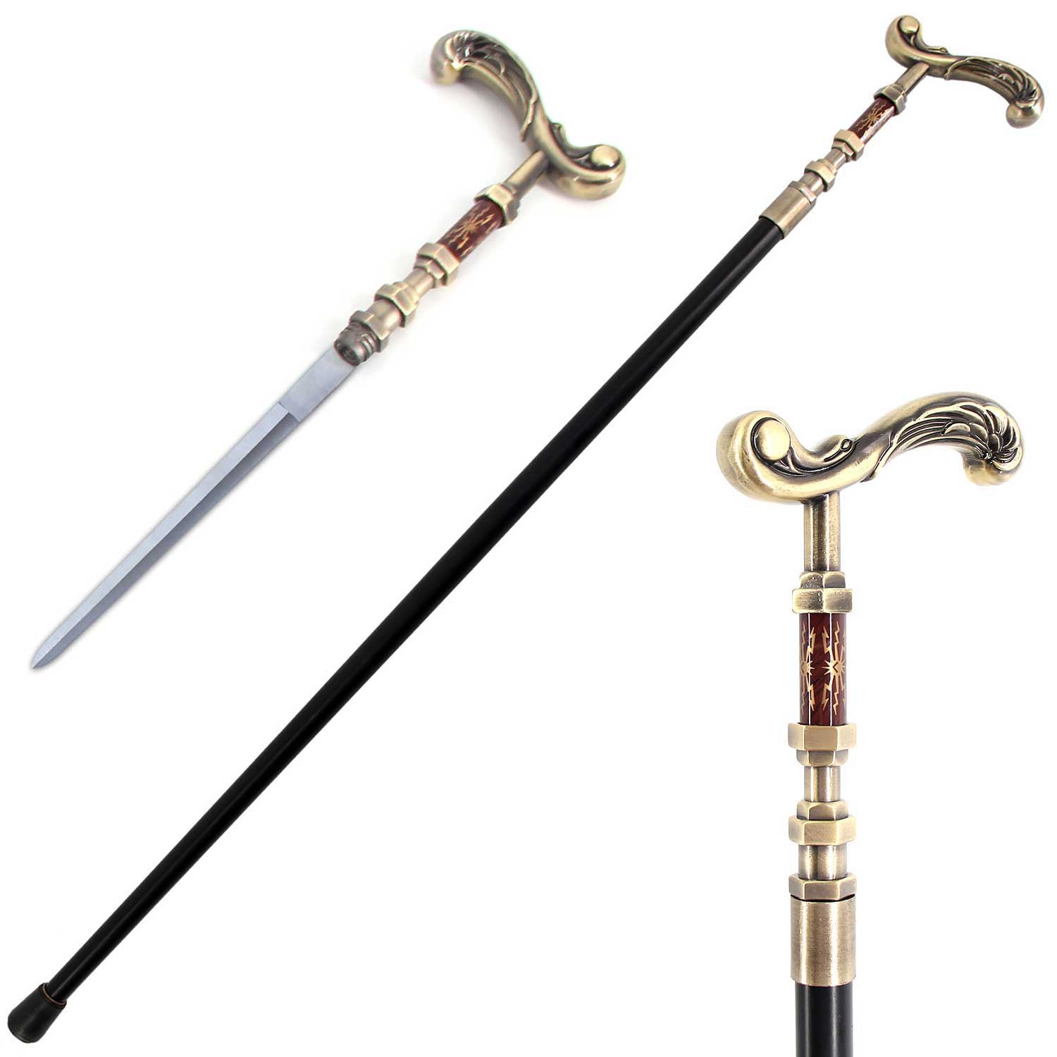 Nautilus Steampunk Handle Gentlemen Walking Cane Sword - TOPHATTER'S ARMORY DEALS Collectible Weapons - Tophatter Daily Deals