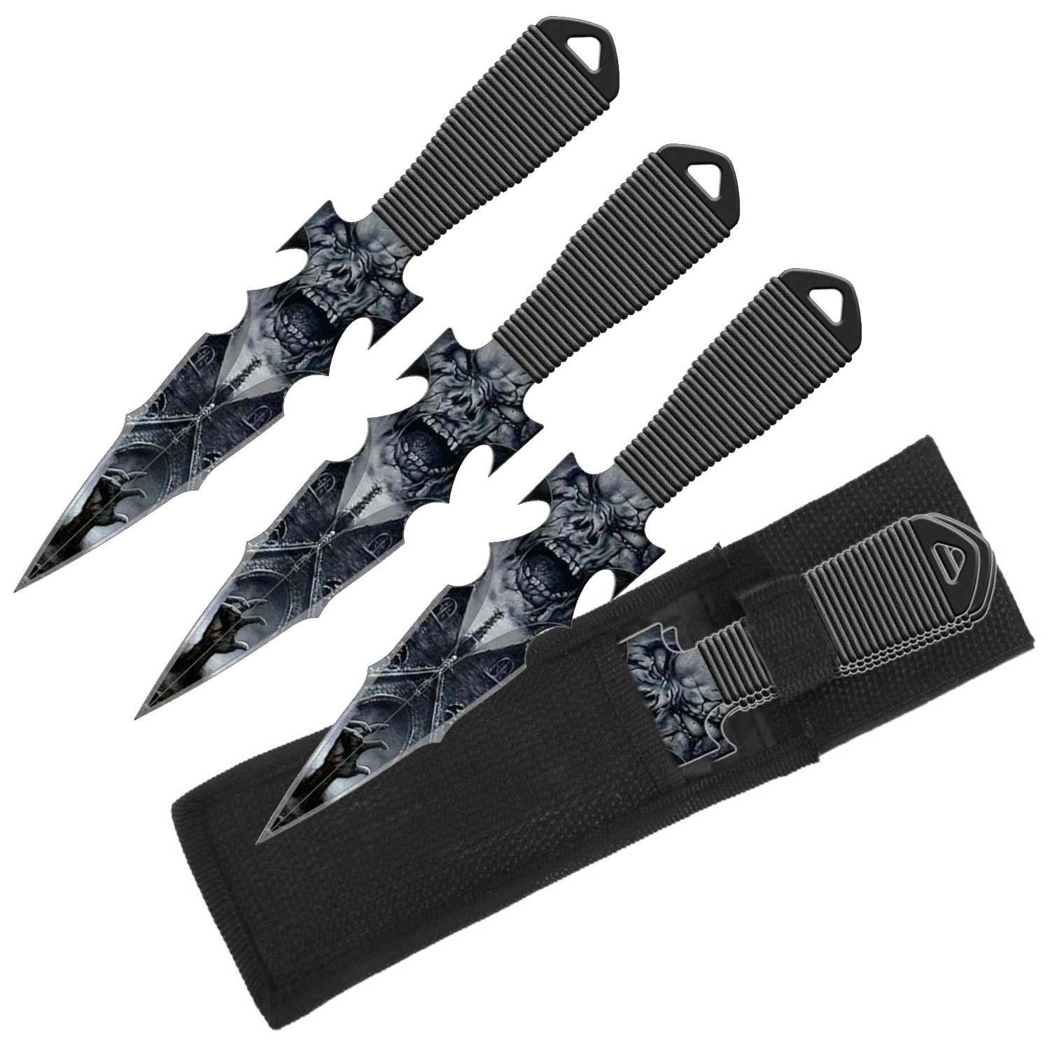 Frost Giant Throwing Knife Set - Set of 3 Throwers with Sheath - TOPHATTER'S ARMORY DEALS Collectible Weapons - Tophatter Daily Deals