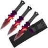 Red Nebula Throwing Knife Set and Sheath - Set of 3 Throwers - TOPHATTER'S ARMORY DEALS Collectible Weapons - Tophatter Daily Deals
