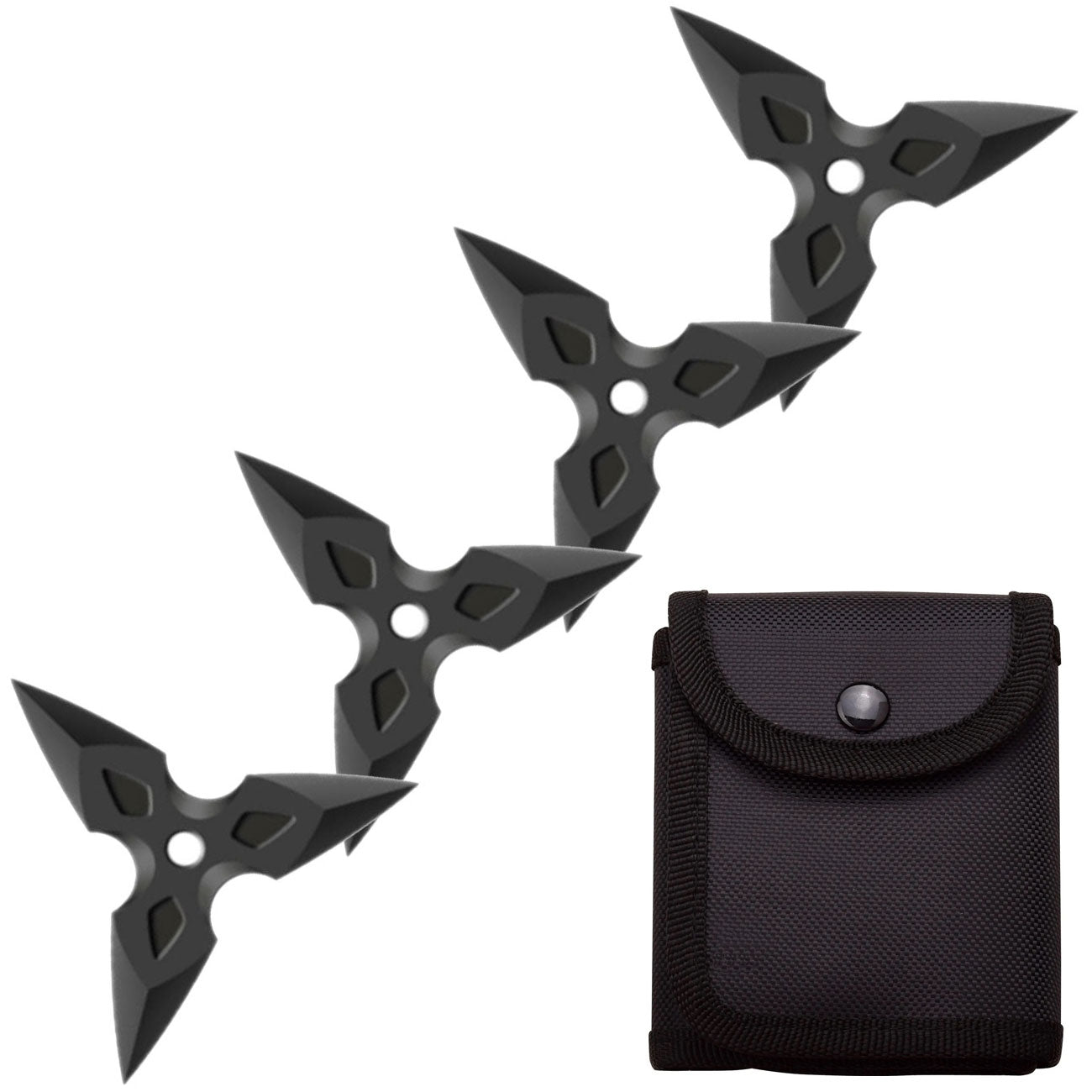 4 Pc Black Three-Pointed Triangle Throwing Ninja Stars Shuriken Collectible Weapons - Tophatter Daily Deals