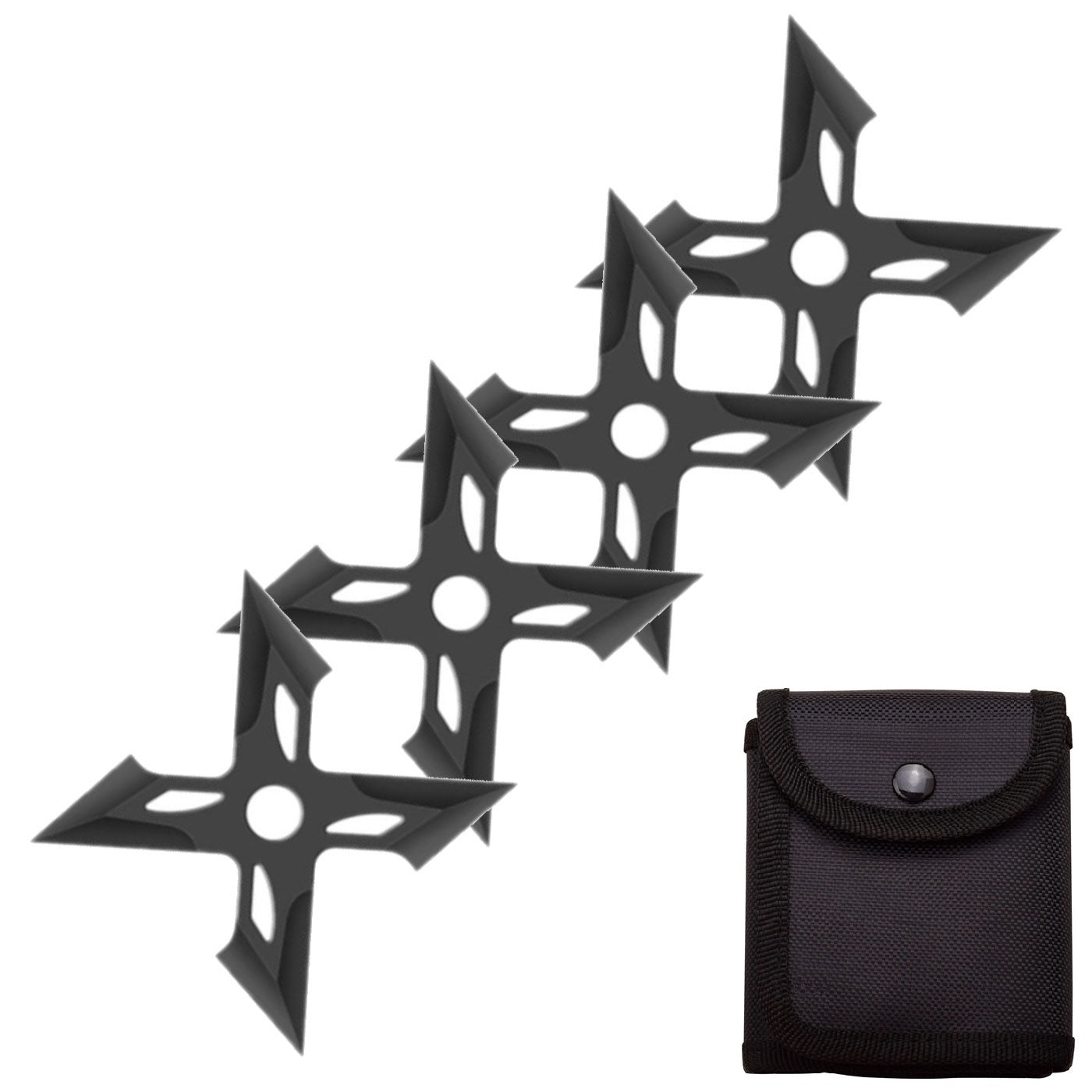 4 Pc Black Four-Pointed X Throwing Ninja Stars Shuriken - Tophatter's Guns'N'Weapons Store Collectible Weapons - Tophatter Daily Deals