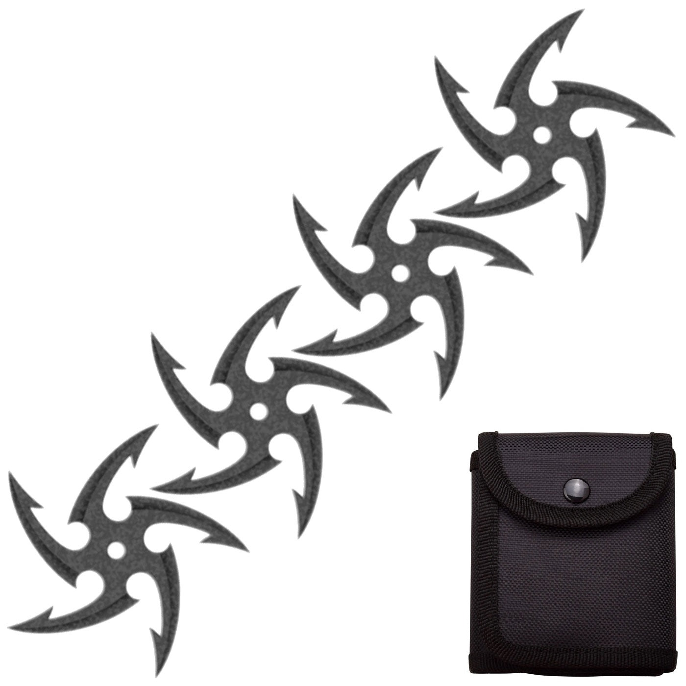 4 PC Set Stonewash Finish Cyclone Ninja Throwing Stars Shuriken Knife Five-Sided Collectible Weapons - Tophatter Daily Deals