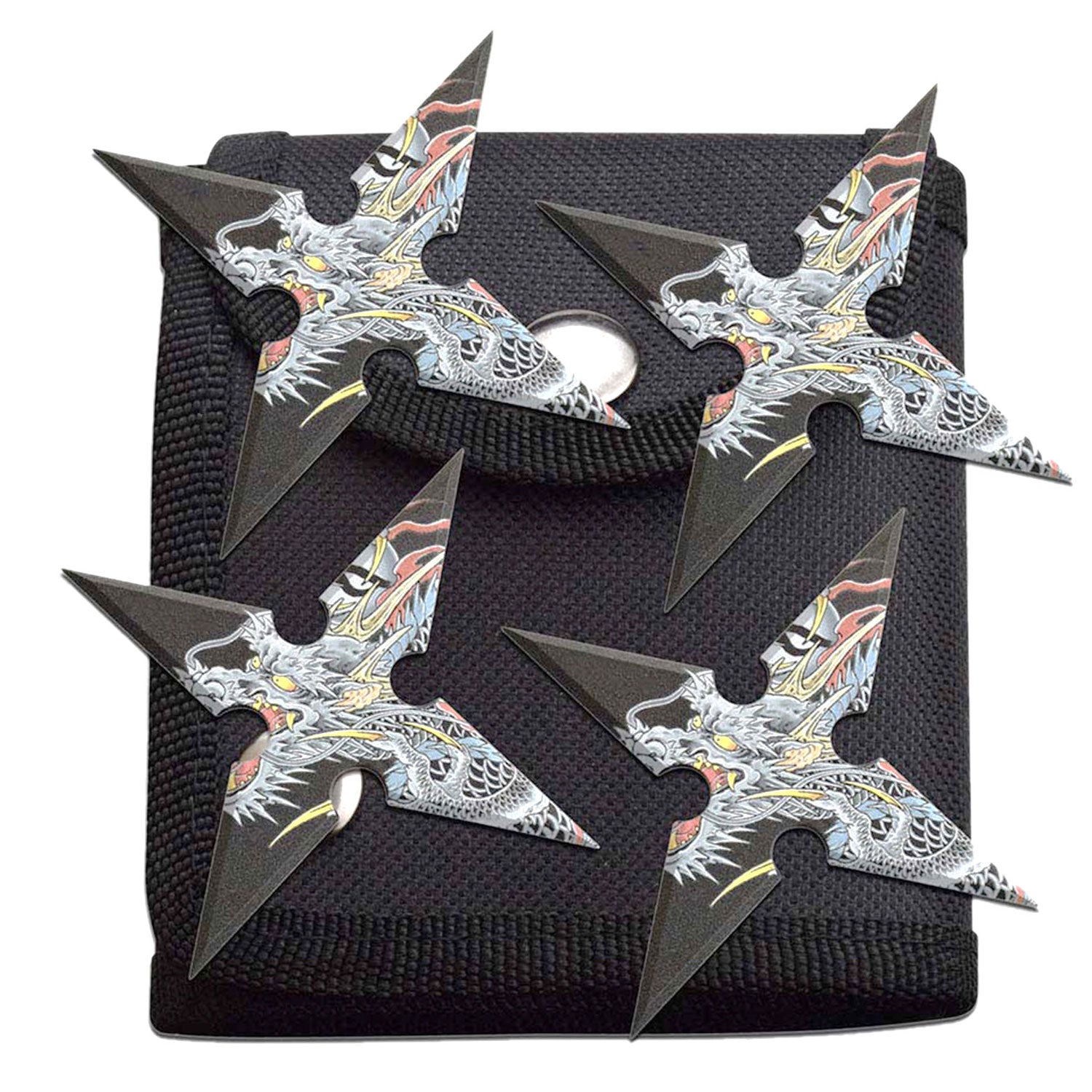 4 PC Dragon Shuriken Throwing Ninja Stars - Tophatter's Guns'N'Weapons Store Collectible Weapons - Tophatter Daily Deals