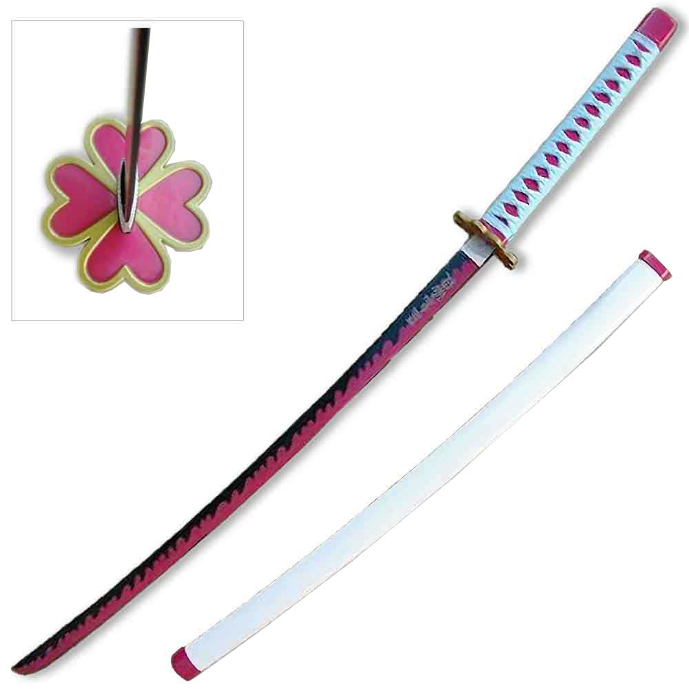 41" Steel Anime Demon Mitsuri Kanroji Nichirin Katana Sword Collectible Weapons - Tophatter Daily Deals