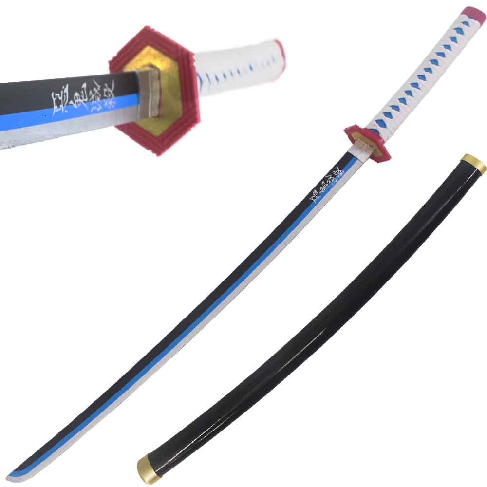 40" ABS Plastic Blade Giyu Tomioka Nichirin Katana Samurai Demon Sword Collectible Weapons - Tophatter Daily Deals