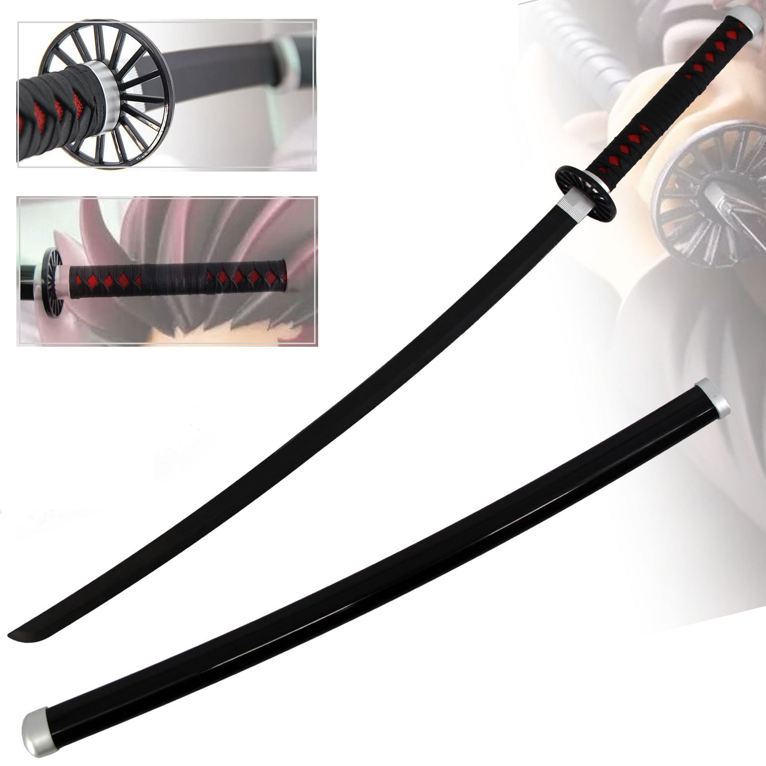 40" ABS Plastic Blade Tanjiro Kamado Nichirin Katana Sword Demon Anime - Tophatter's Guns'N'Weapons Store Collectible Weapons - Tophatter Daily Deals