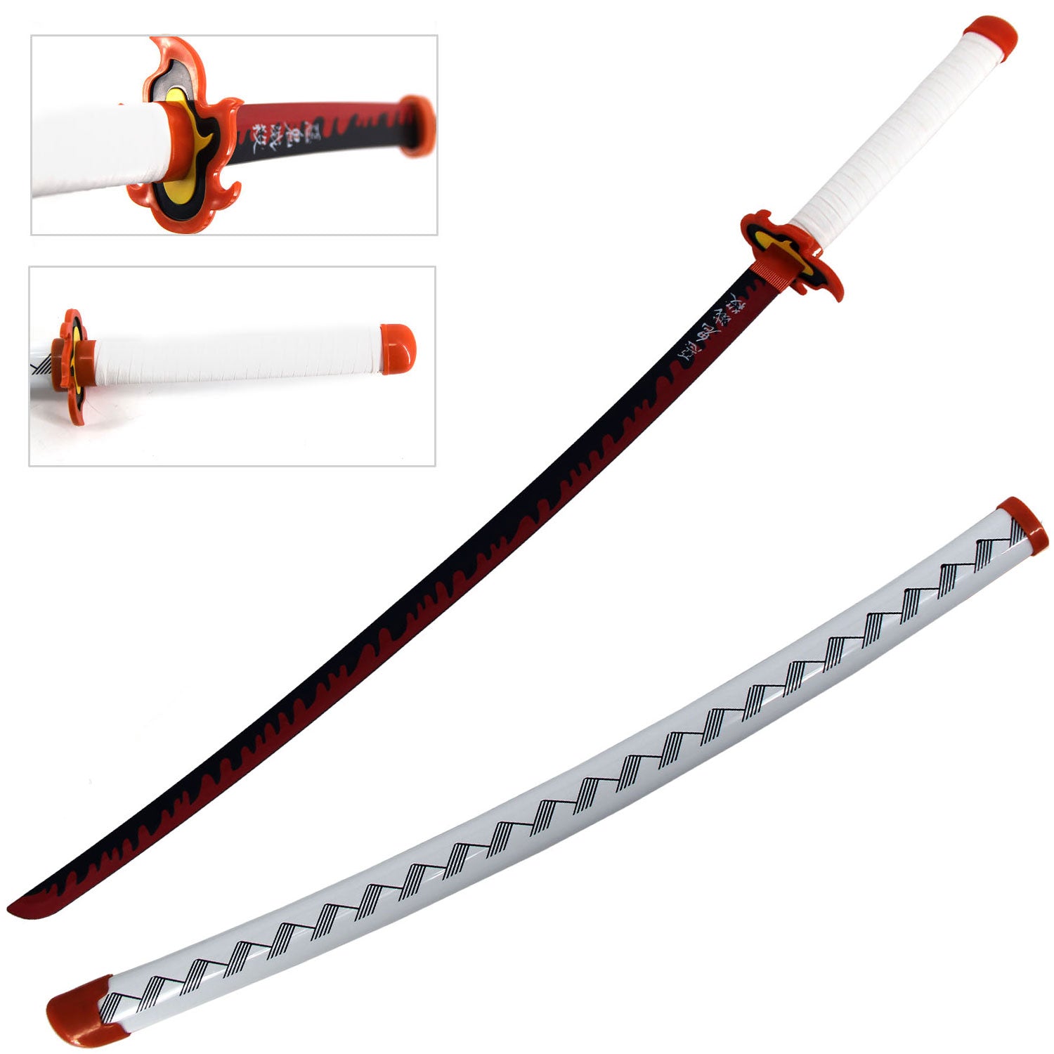 40" ABS Plastic Blade Rengoku Kyojuro Nichirin Katana Sword Demon Anime Collectible Weapons - Tophatter Daily Deals