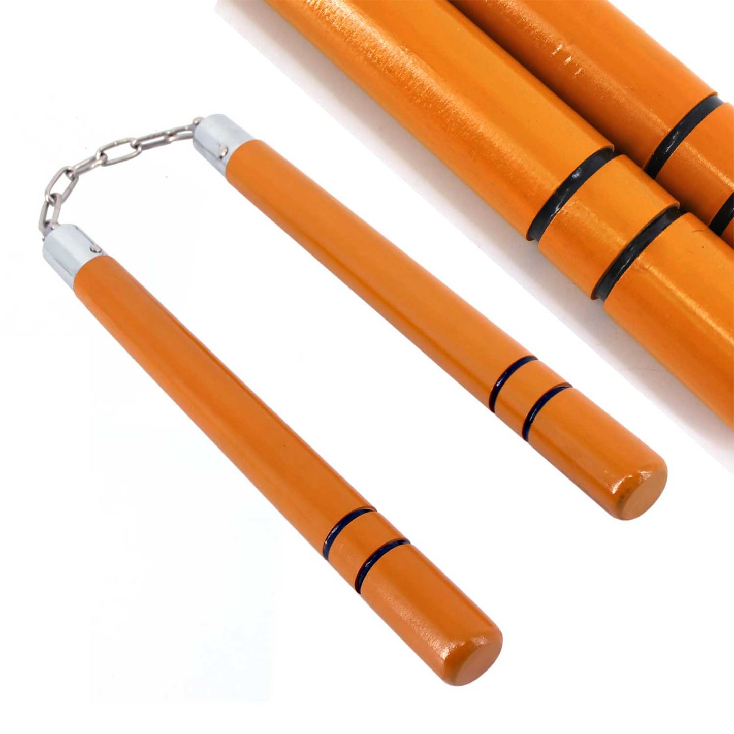 12" Yellow Hardwood Nunchaku Gloss Finish - TOPHATTER'S ARMORY DEALS Collectible Weapons - Tophatter Daily Deals