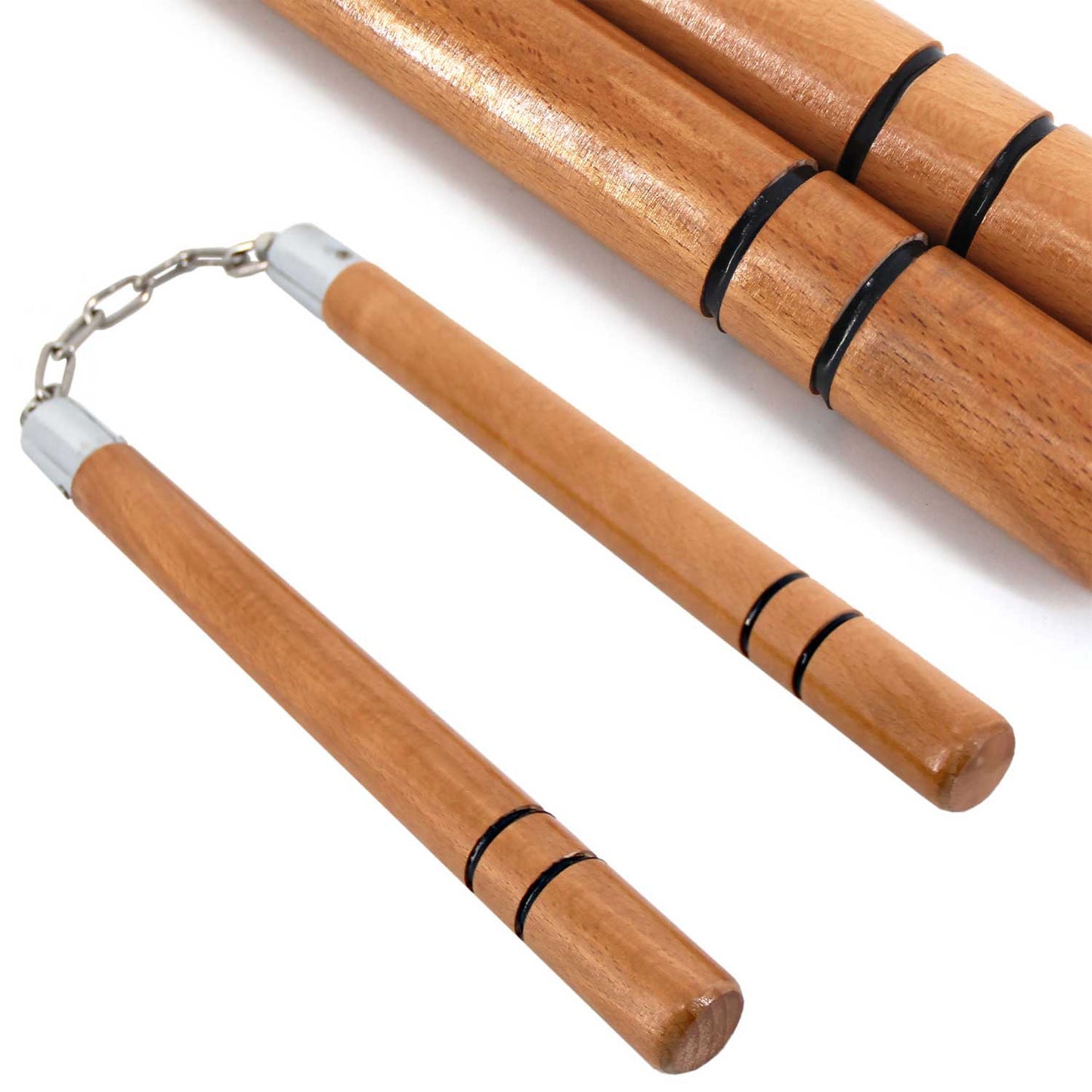 12" Brown Hardwood Nunchaku - Tophatter's Guns'N'Weapons Store - FREE SHIPPING Collectible Weapons - Tophatter Daily Deals