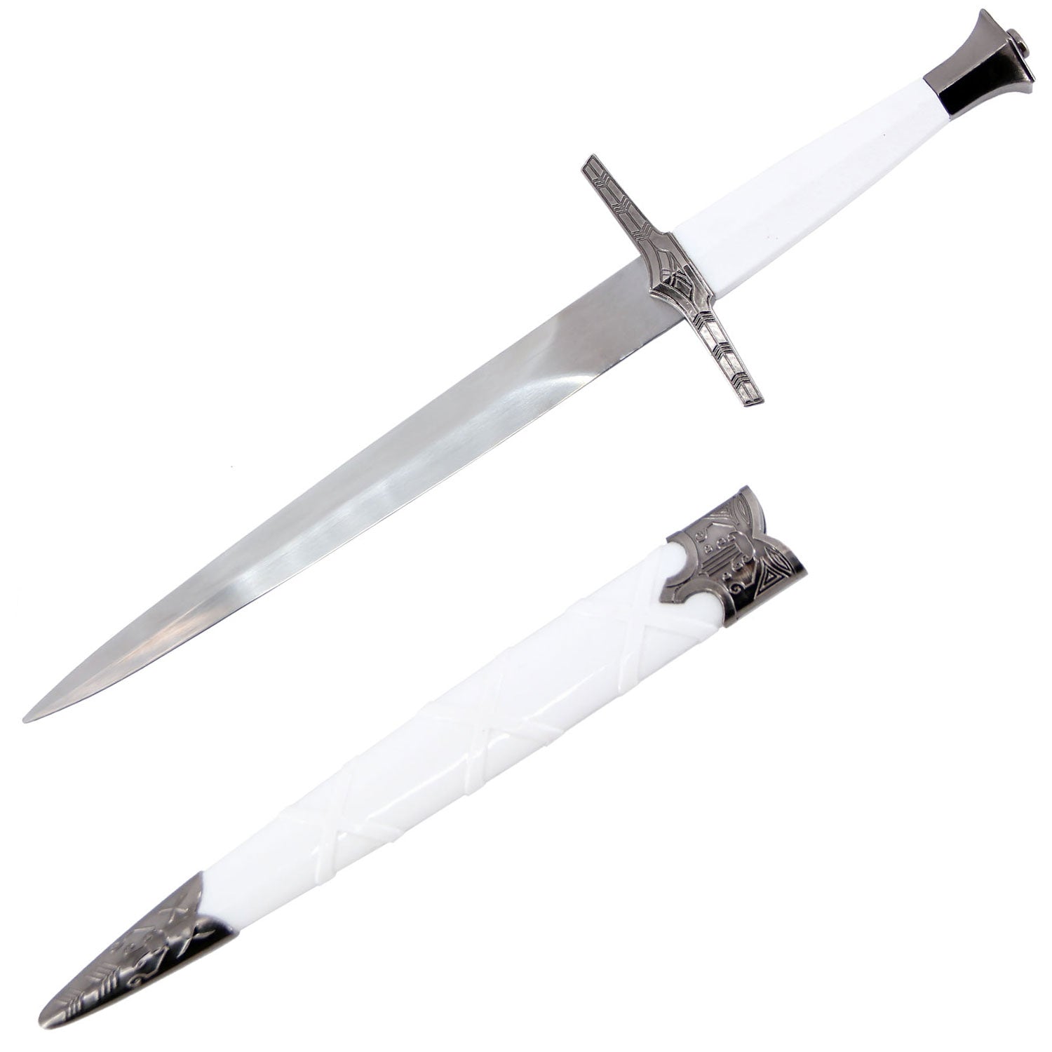15.5 Inch Overall Silver Steel Dagger - TOPHATTER'S ARMORY DEALS Collectible Weapons - Tophatter Daily Deals