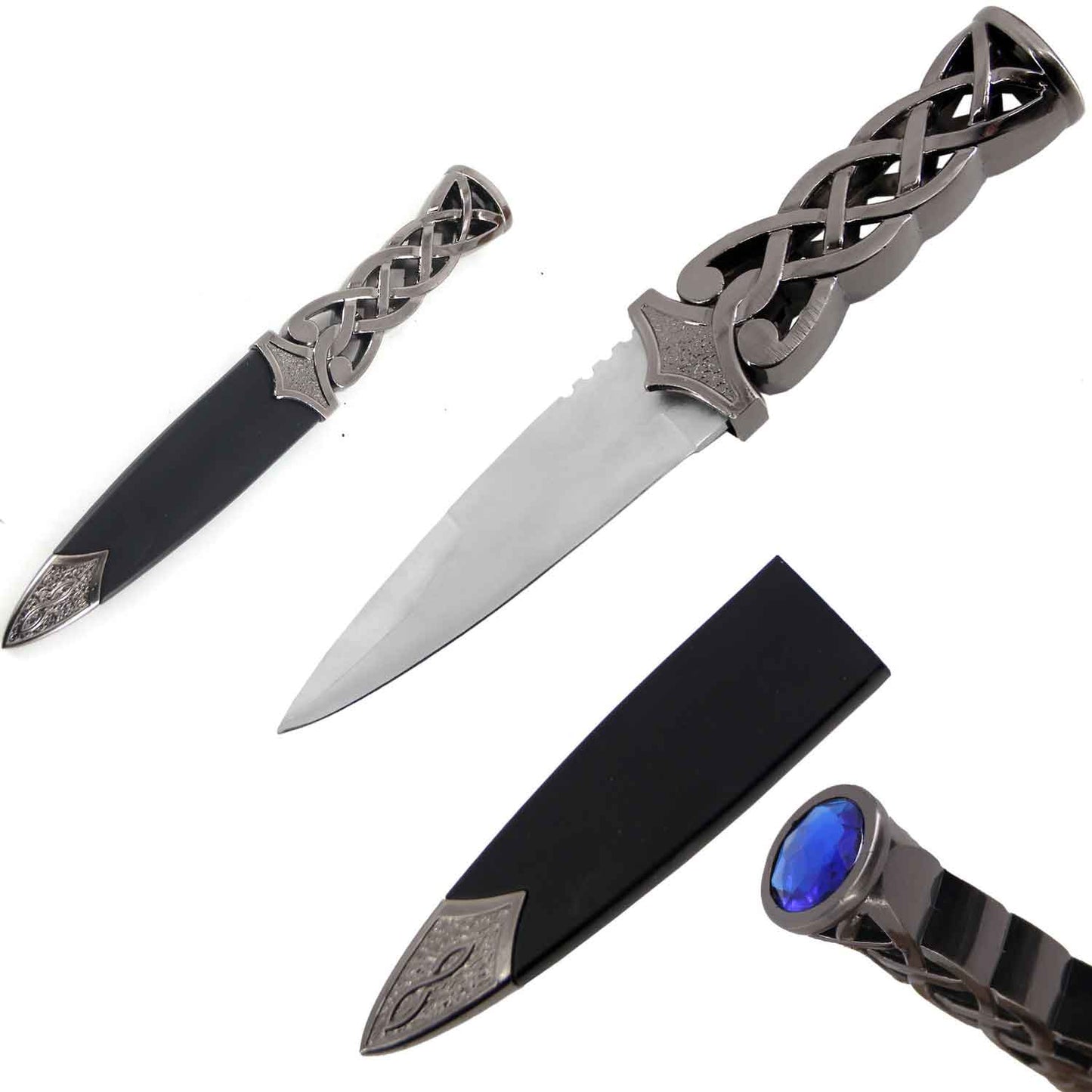 9" Medieval Scottish Highland Celtic SGIAN DUBH Knife Dagger with Scabbard - TOPHATTER'S ARMORY DEALS Collectible Weapons - Tophatter Daily Deals