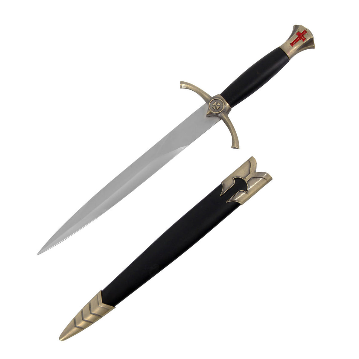 Golden Cross Pommel Crusader Dagger - Tophatter's Guns'N'Weapons Store - FREE SHIPPING Collectible Weapons - Tophatter Daily Deals