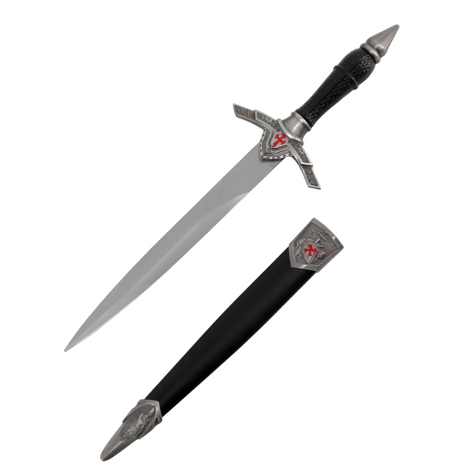 Crusader Silver Cross Medieval Dagger - Tophatter's Inc. Weapons Store Online Collectible Weapons - Tophatter Daily Deals