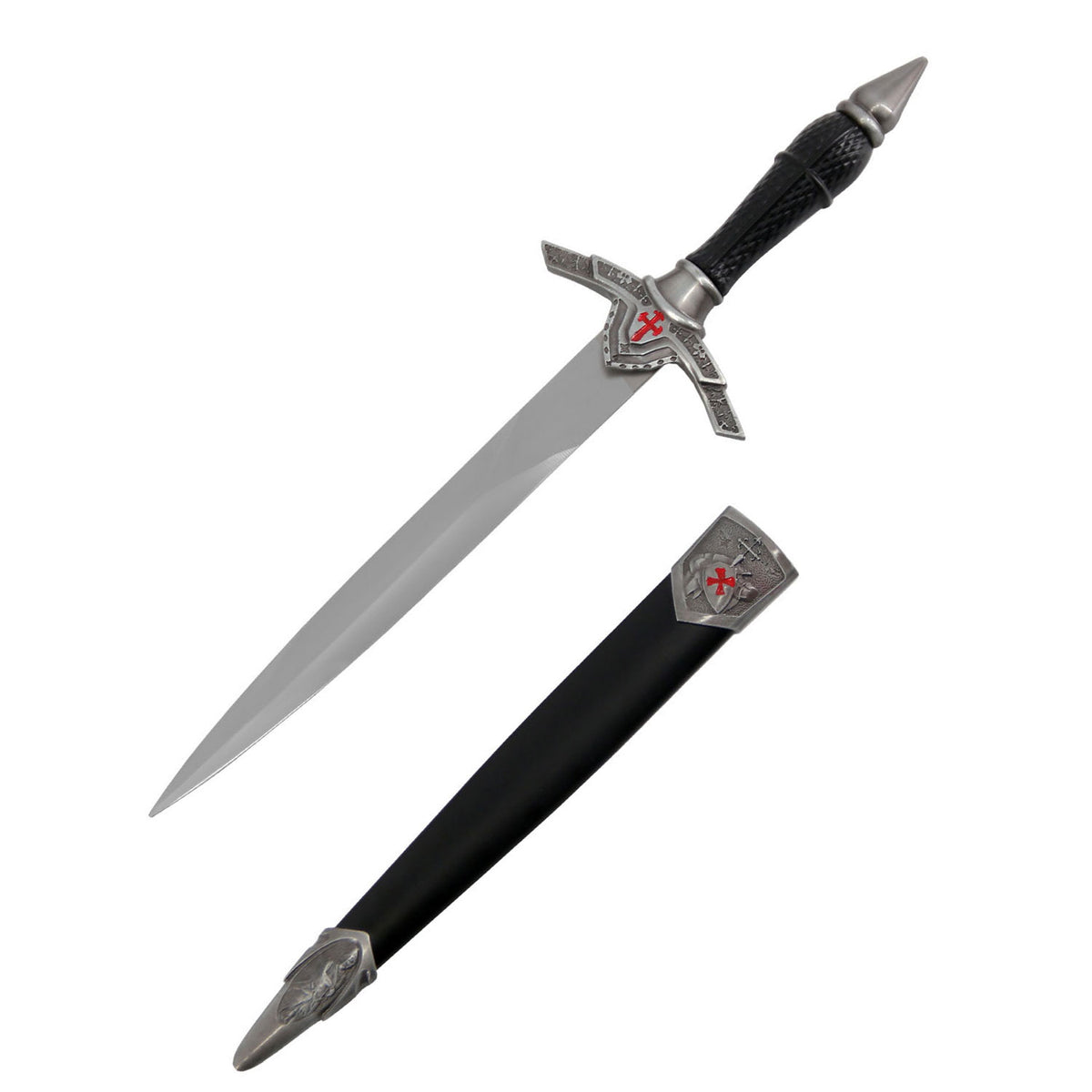 Crusader Silver Cross Medieval Dagger - Tophatter's Inc. Weapons Store Online Collectible Weapons - Tophatter Daily Deals