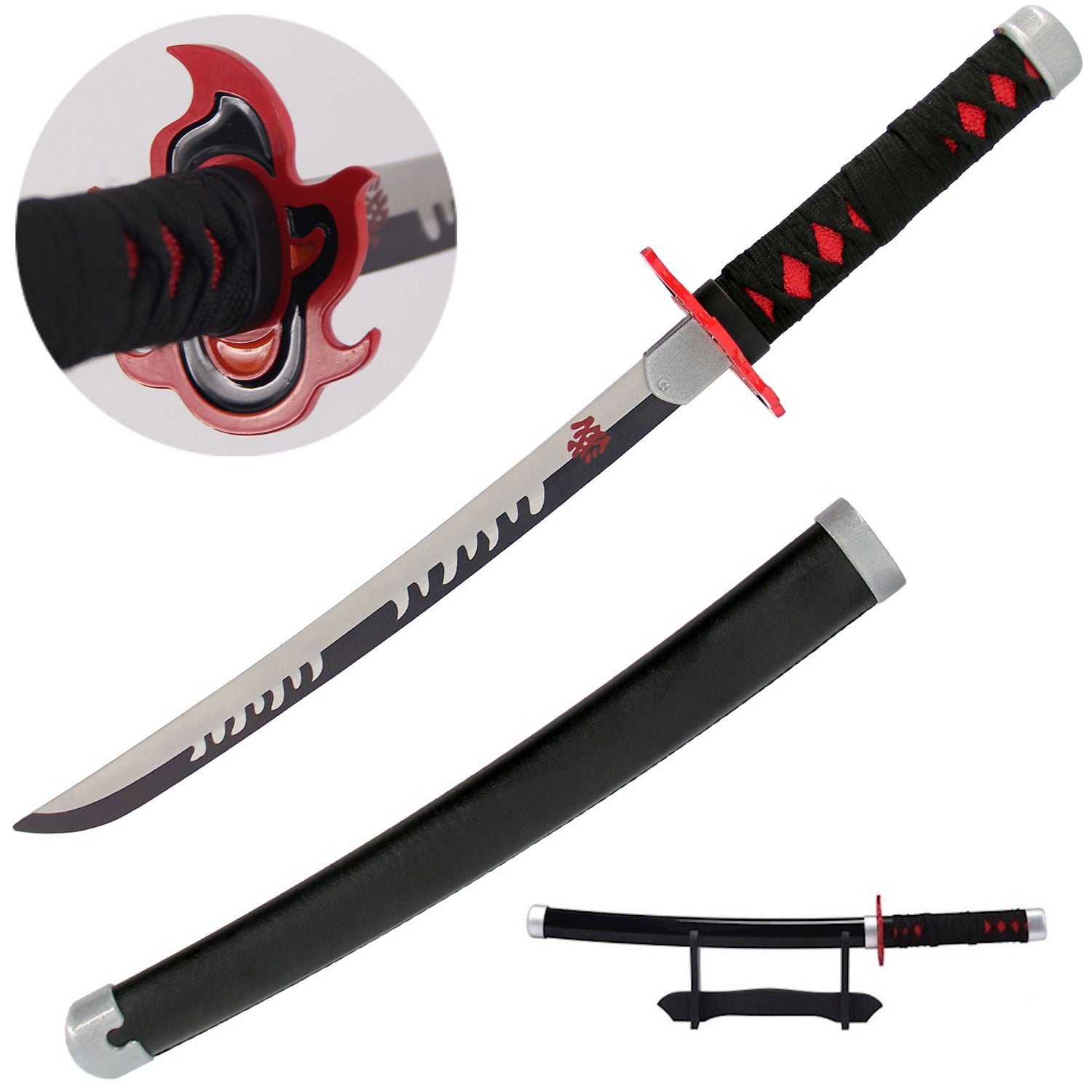 Tanjiro Kamado's Black Nichirin Miniature Katana - Tanjiro Sword 2.0 - TOPHATTER'S ARMORY DEALS Collectible Weapons - Tophatter Daily Deals