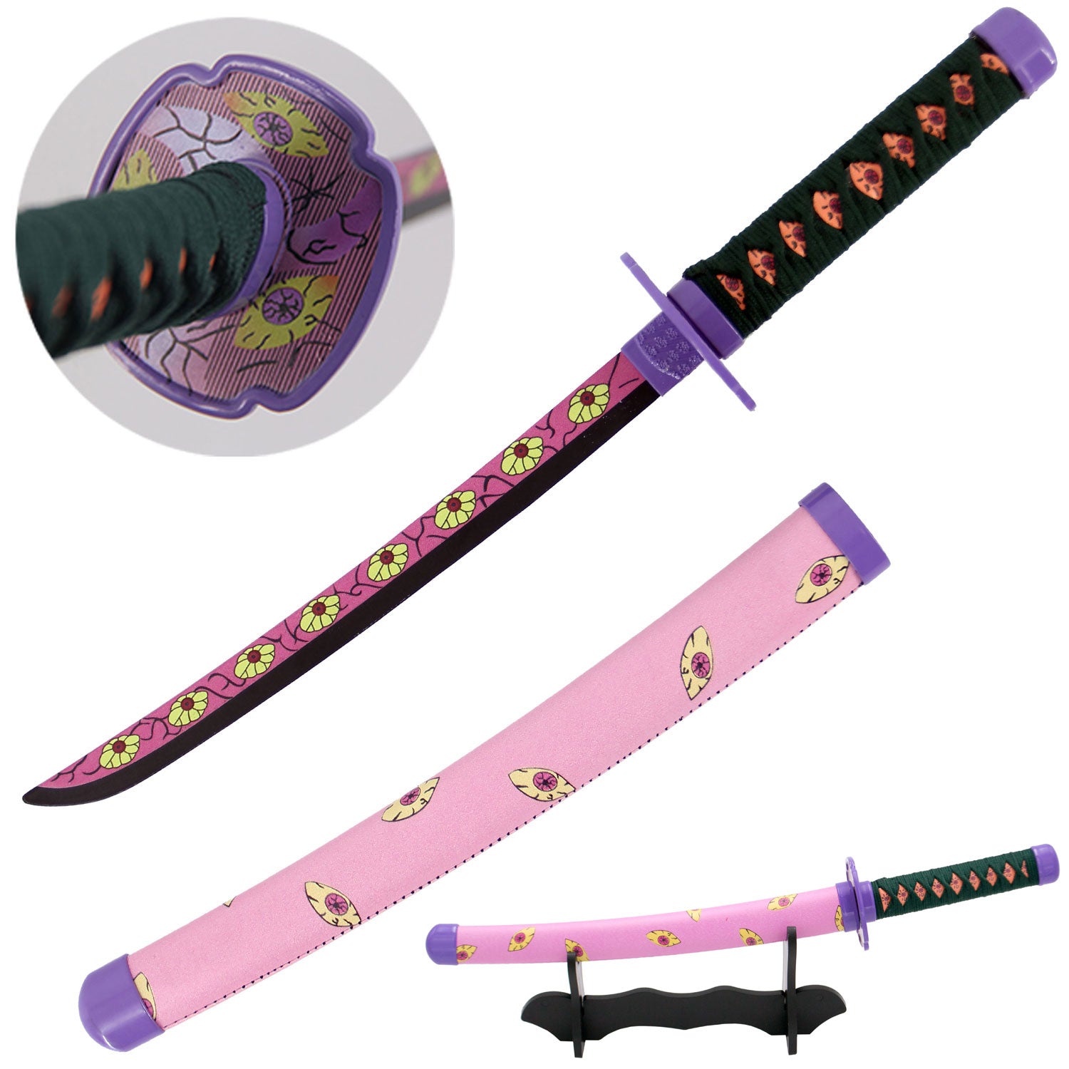 Kokushibo's Flesh Miniature Katana - Kokushibo Sword - Kyokokukamusari - TOPHATTER'S ARMORY DEALS Collectible Weapons - Tophatter Daily Deals
