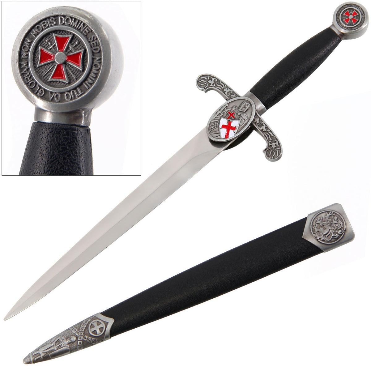 Crusader Cross Knights Dagger with Scabbard - TOPHATTER'S ARMORY DEALS Collectible Weapons - Tophatter Daily Deals