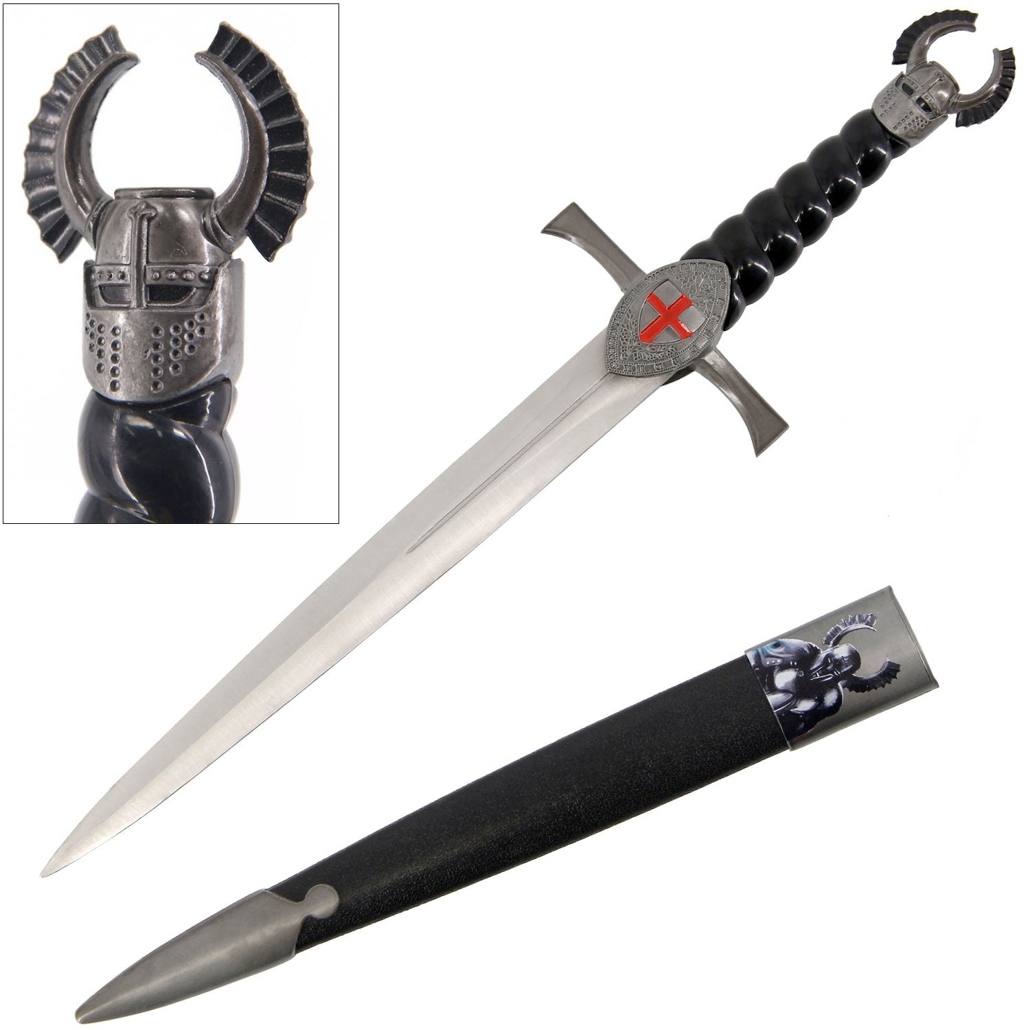 Dark Templar Knight Dagger with Sheath - Tophatter's Guns'N'Weapons Store - FREE SHIPPING Collectible Weapons - Tophatter Daily Deals