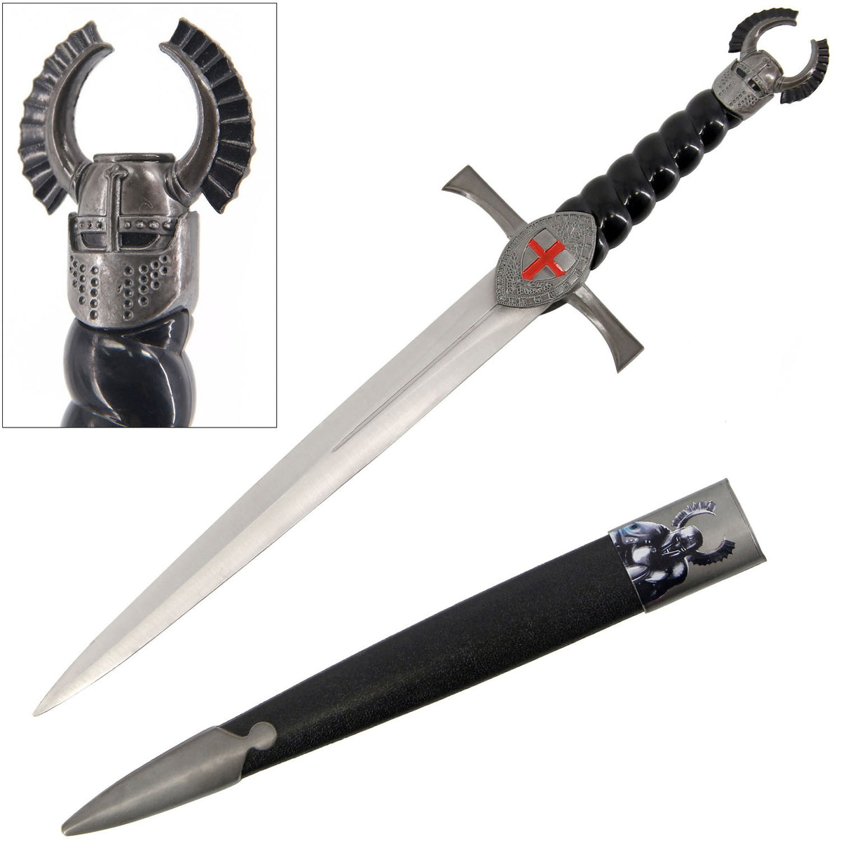 Dark Templar Knight Dagger with Sheath - Tophatter's Guns'N'Weapons Store - FREE SHIPPING Collectible Weapons - Tophatter Daily Deals
