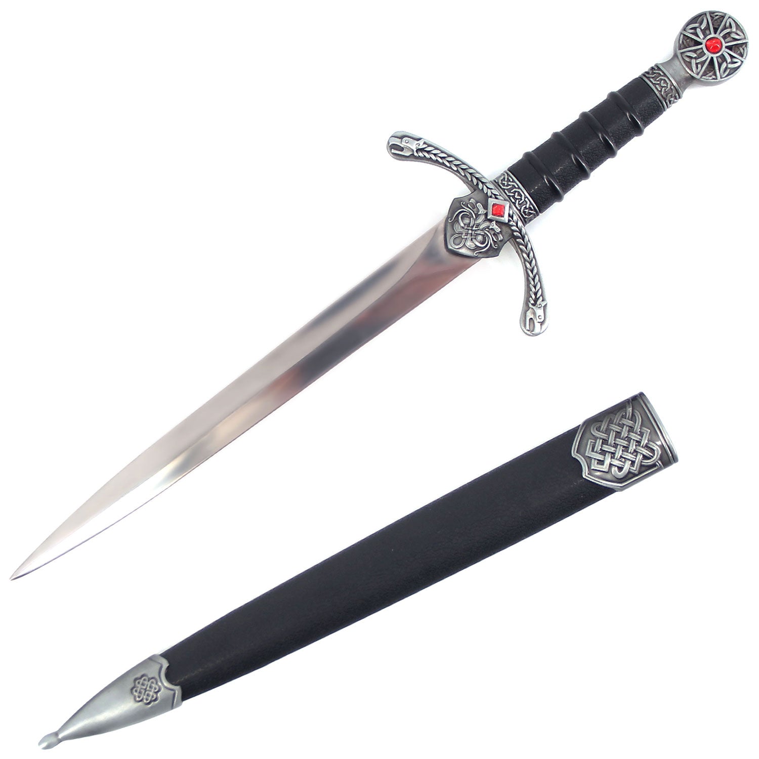 14.25 Inch Celtic Crusader Dagger with Scabbard Collectible Weapons - Tophatter Daily Deals