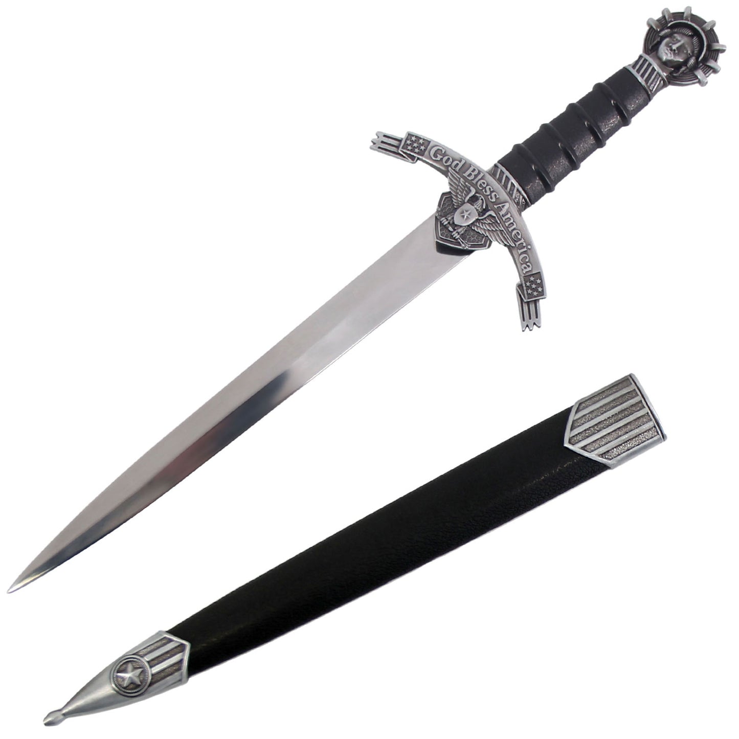 14.25 Inch Liberty USA Dagger with Scabbard - TOPHATTER'S ARMORY DEALS Collectible Weapons - Tophatter Daily Deals