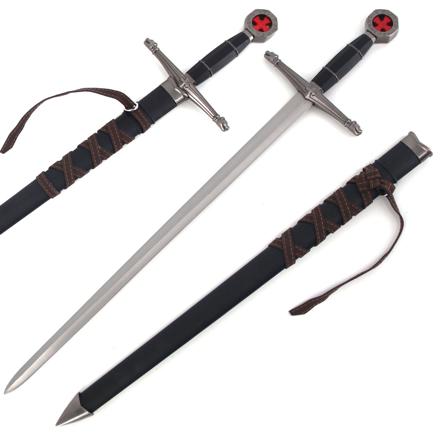 24 Inch Knights Templar Red Cross Short Sword - TOPHATTER'S ARMORY DEALS Collectible Weapons - Tophatter Daily Deals