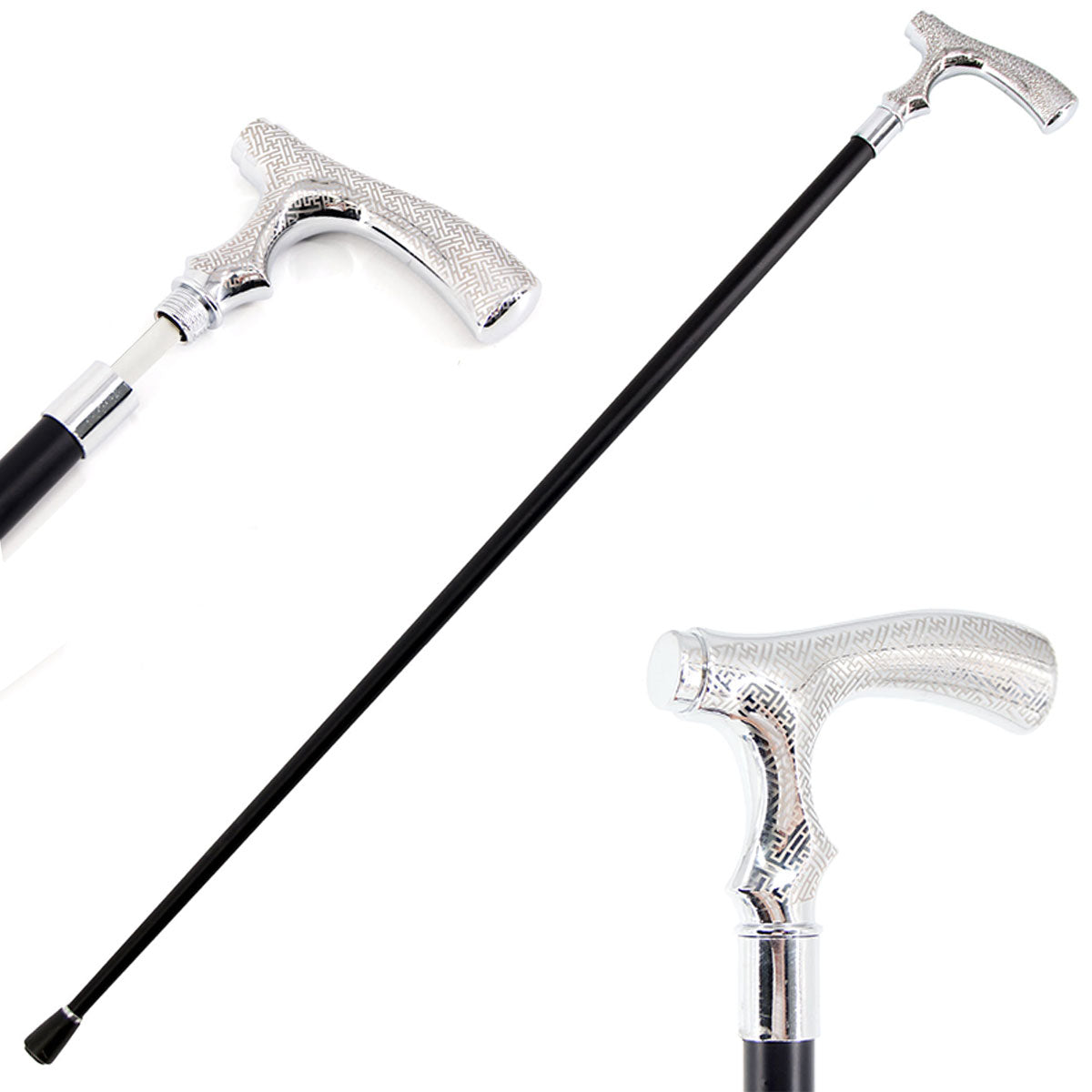 Orange Pattern Handle Grip Strong Iron Pipe Cane Sword - TOPHATTER'S ARMORY DEALS Collectible Weapons - Tophatter Daily Deals