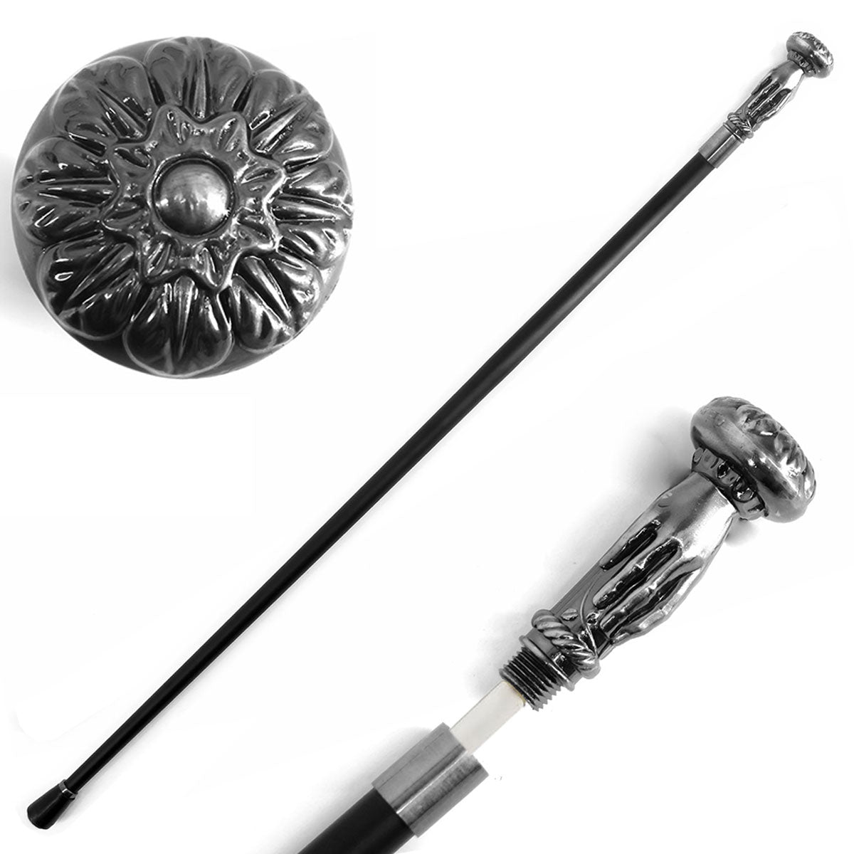 36" Hand Shaped Knob Deluxe Steel Cane Sword - Tophatter's Army Products & Self Defense Collectible Weapons - Tophatter Daily Deals