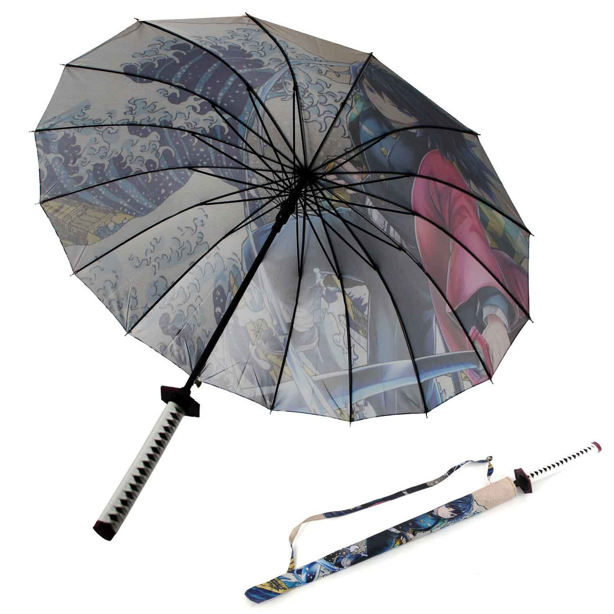 Tomioka Giyuu Anime Demon Slayer Cosplay Umbrella Automatic Folding - TOPHATTER'S ARMORY DEALS Collectible Weapons - Tophatter Daily Deals