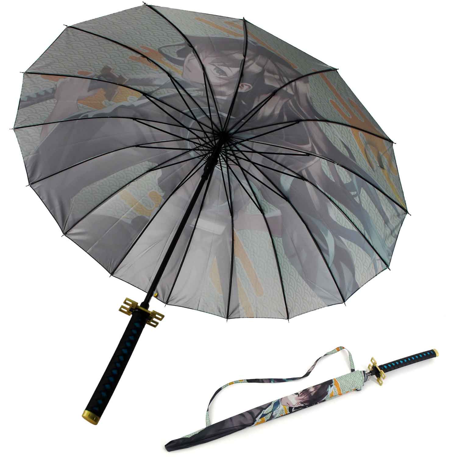 Tokitou Muichirou Anime Demon Slayer Cosplay Umbrella Automatic Folding - TOPHATTER'S ARMORY DEALS Collectible Weapons - Tophatter Daily Deals