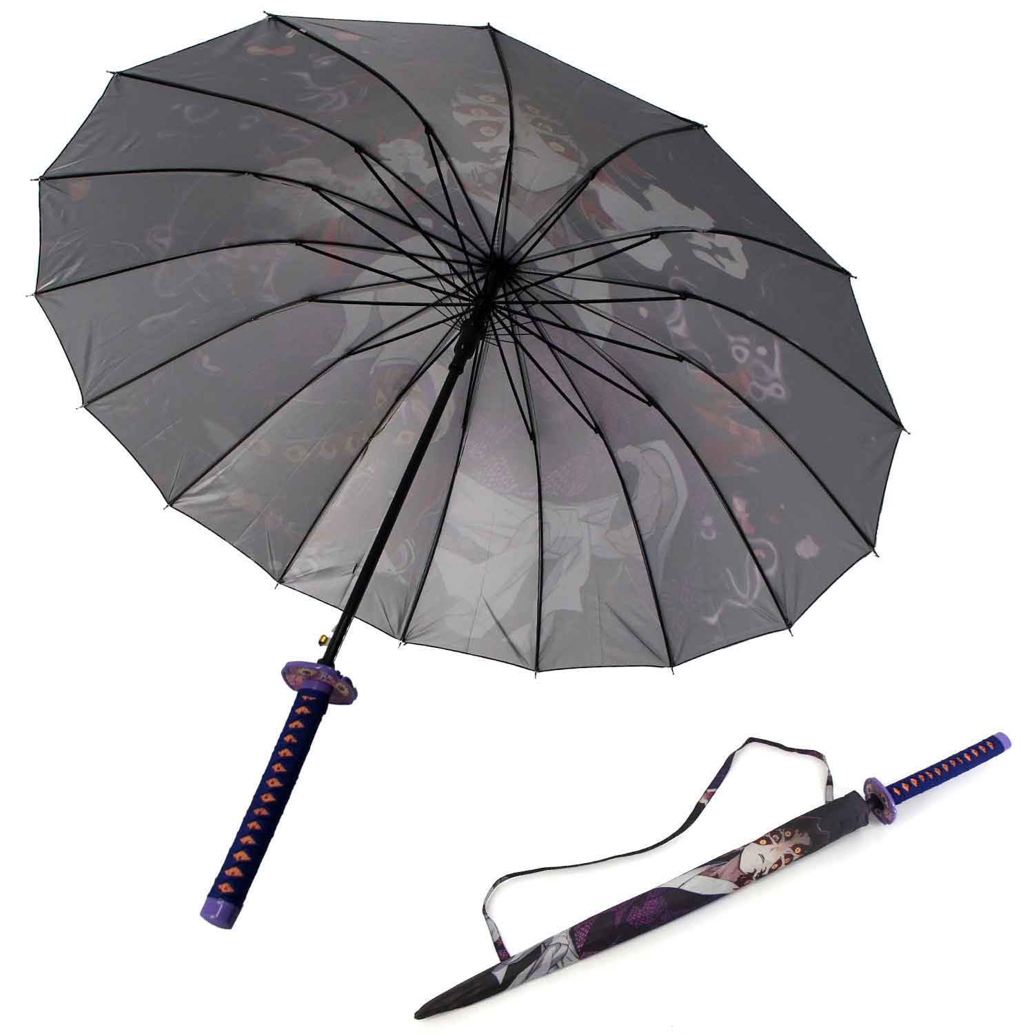 Kokushibou Anime Demon Slayer Cosplay Umbrella Automatic Folding - TOPHATTER'S ARMORY DEALS Collectible Weapons - Tophatter Daily Deals