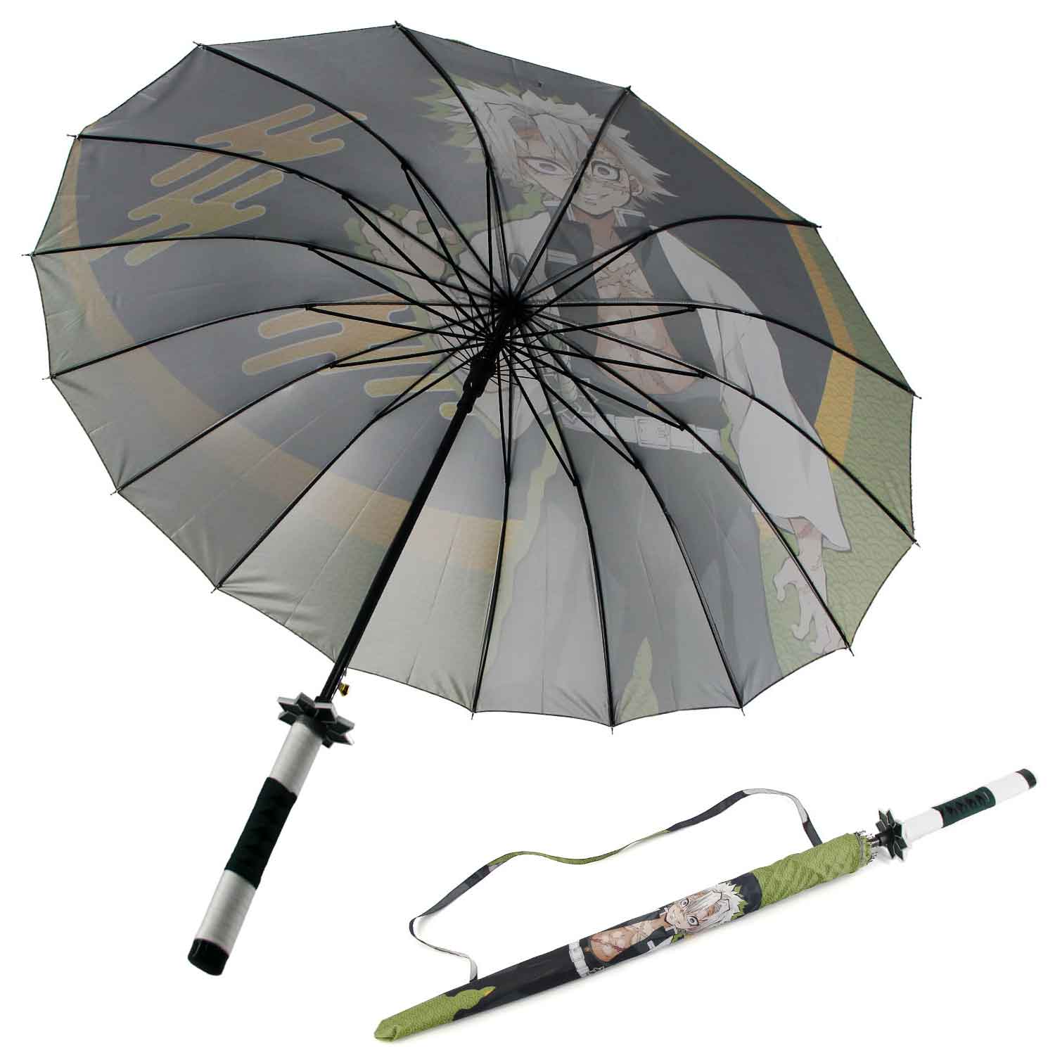 Shinazugawa Sanemi Anime Demon Slayer Cosplay Umbrella Automatic Folding - TOPHATTER'S ARMORY DEALS Collectible Weapons - Tophatter Daily Deals