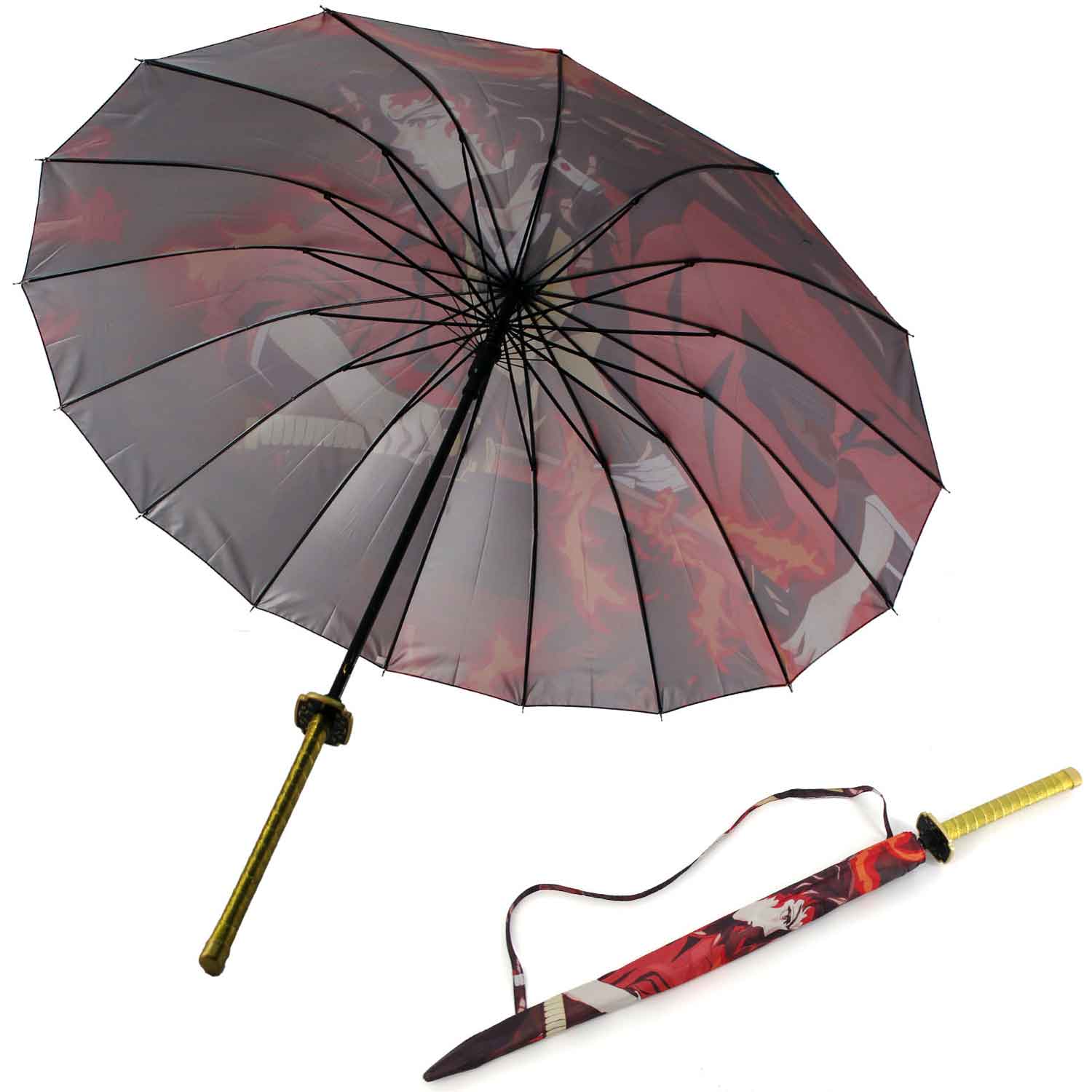 Tsugikuni Yoriichi Anime Demon Slayer Cosplay Umbrella Automatic Folding - TOPHATTER'S ARMORY DEALS Collectible Weapons - Tophatter Daily Deals