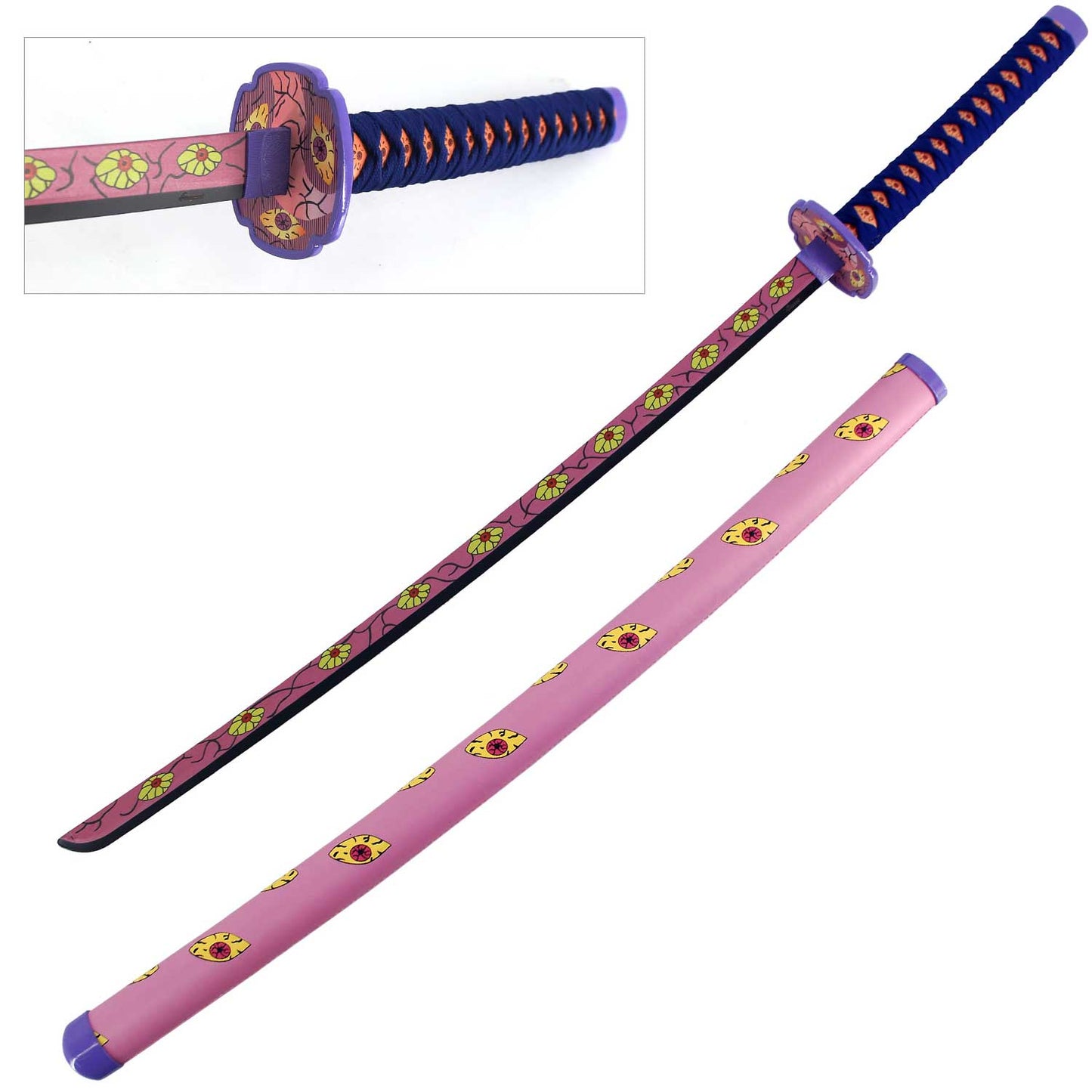 40" Steel Kokushibo Demon Eye Katana Anime Sword - TOPHATTER'S ARMORY DEALS Collectible Weapons - Tophatter Daily Deals