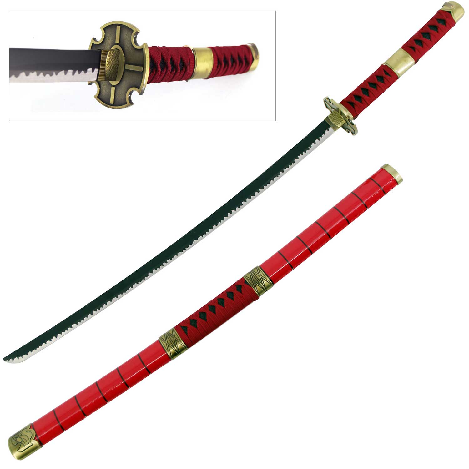 Zoro's Sandai Kitetsu Replica Sword Stainless Steel Katana - TOPHATTER'S ARMORY DEALS Collectible Weapons - Tophatter Daily Deals