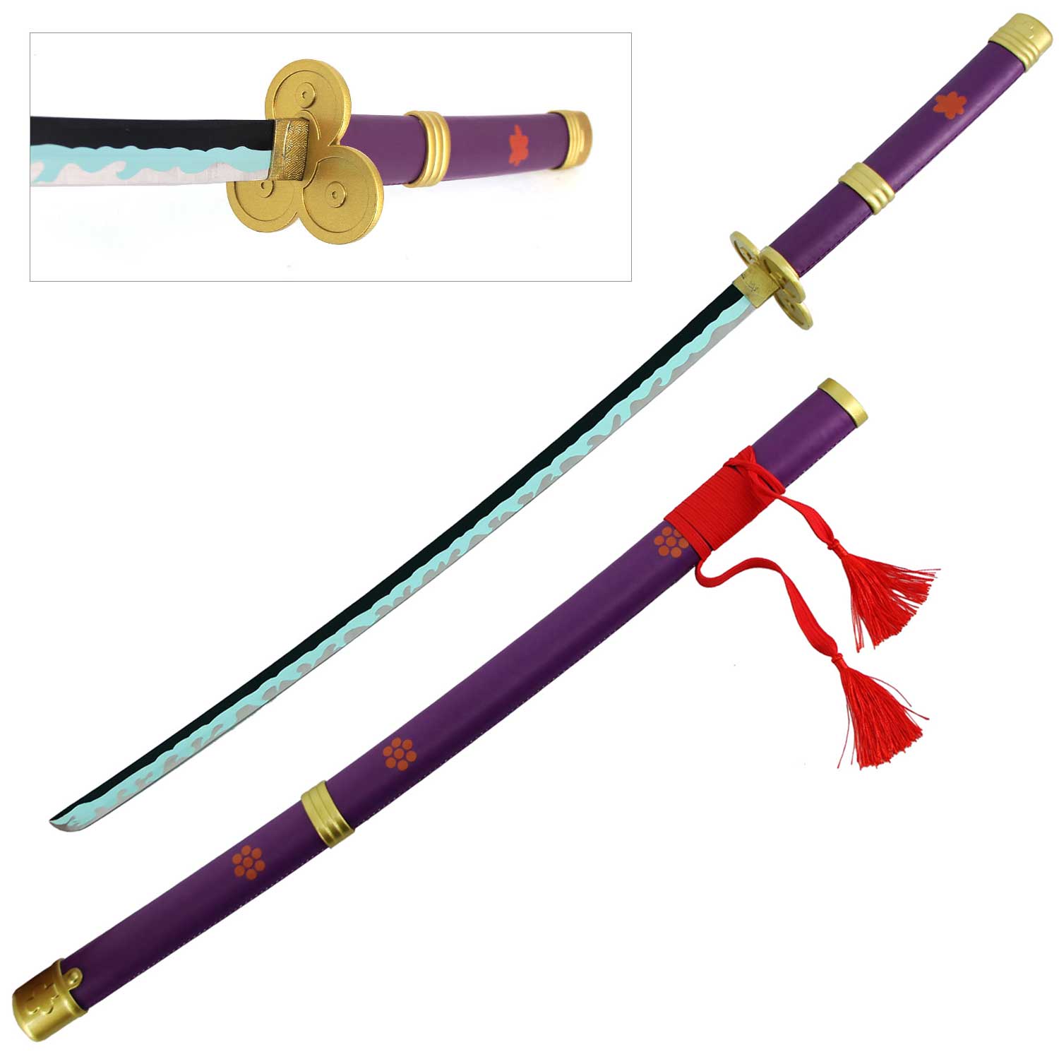 Enma Zoro’s Roronoa Yamo Purple Katana Replica Steel Sword Collectible Weapons - Tophatter Daily Deals
