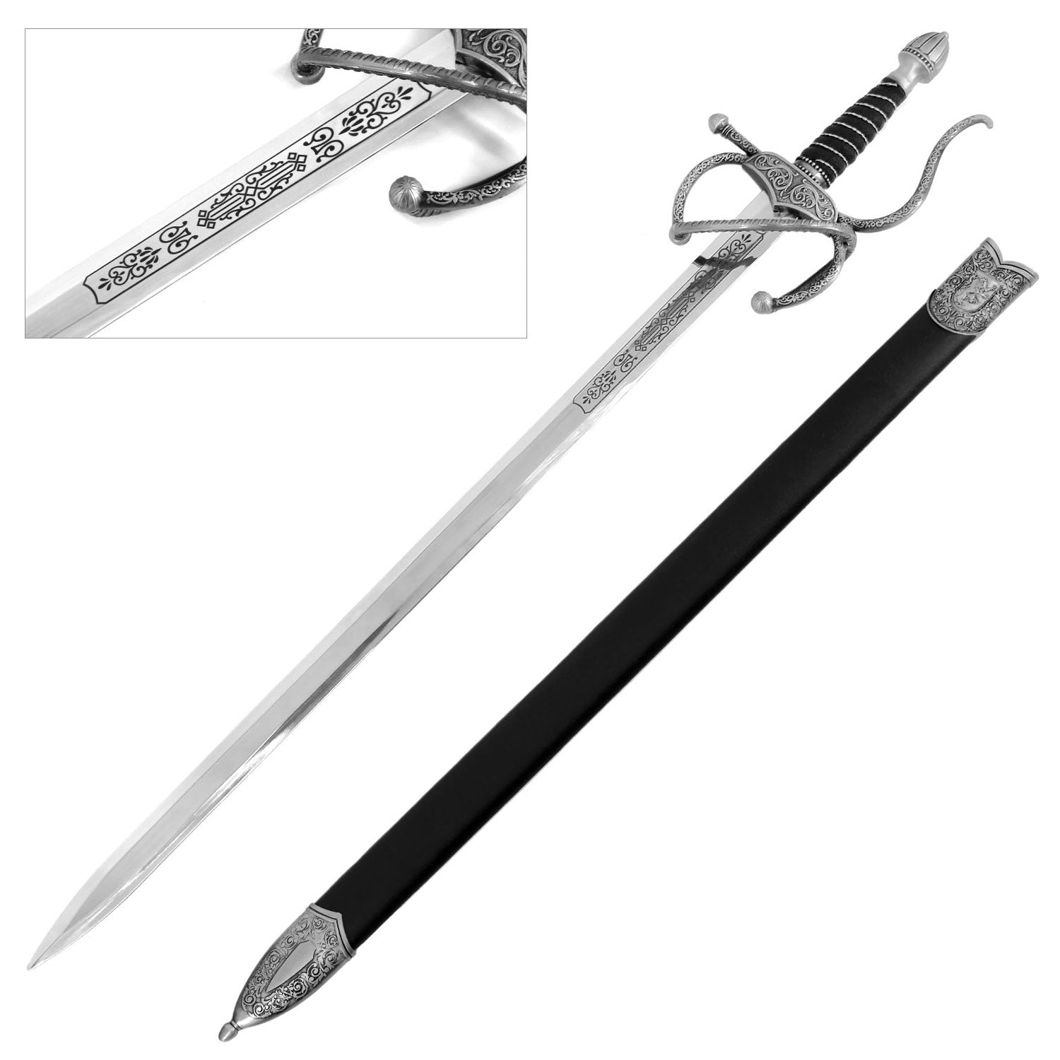 Rapier Sword Stainless Steel Medieval Renaissance Knight - TOPHATTER'S ARMORY DEALS Collectible Weapons - Tophatter Daily Deals