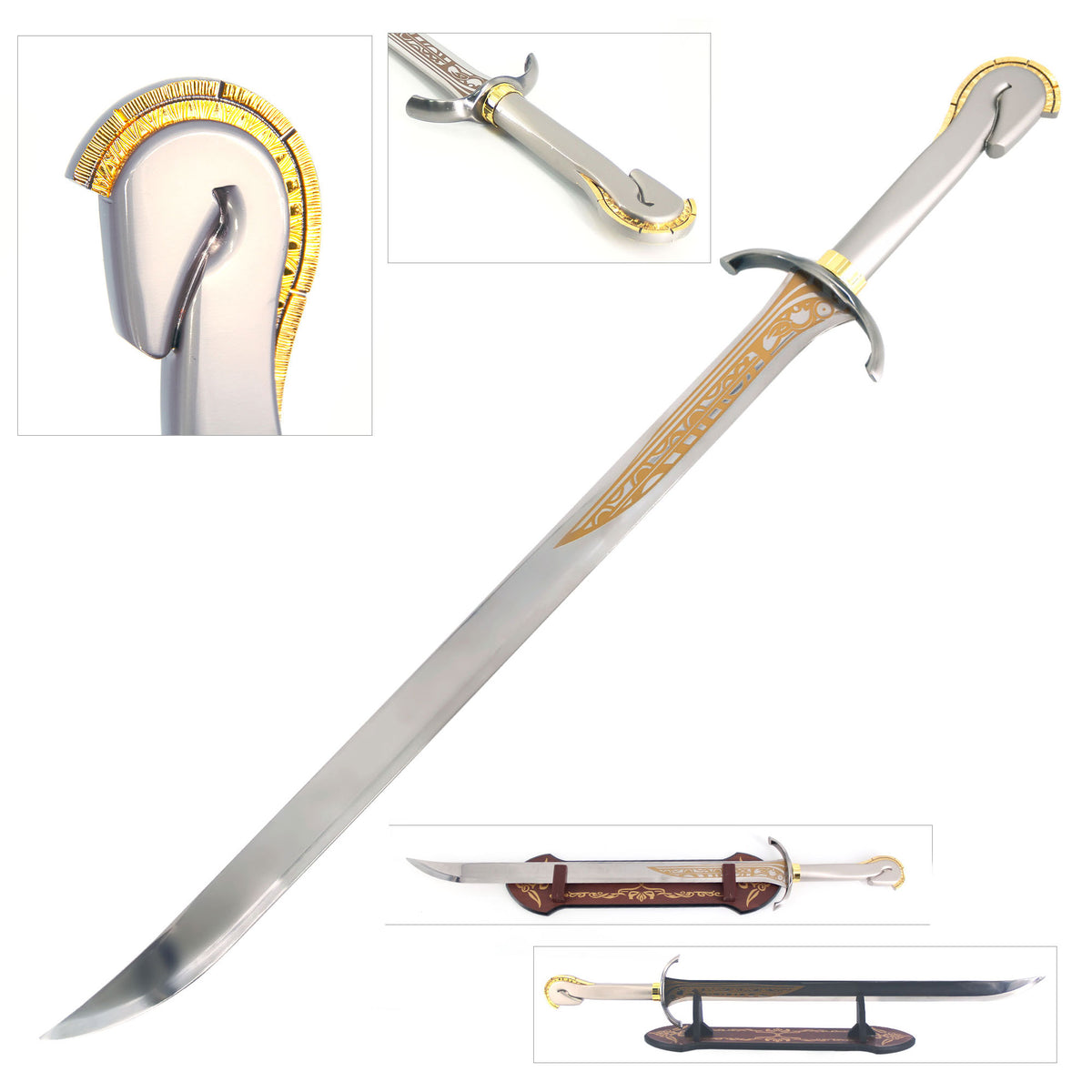 Medieval European Sword Stainless Steel Blade with Horse Pommel - Tophatter's Guns'N'Weapons Store - FREE SHIPPING Collectible Weapons - Tophatter Daily Deals