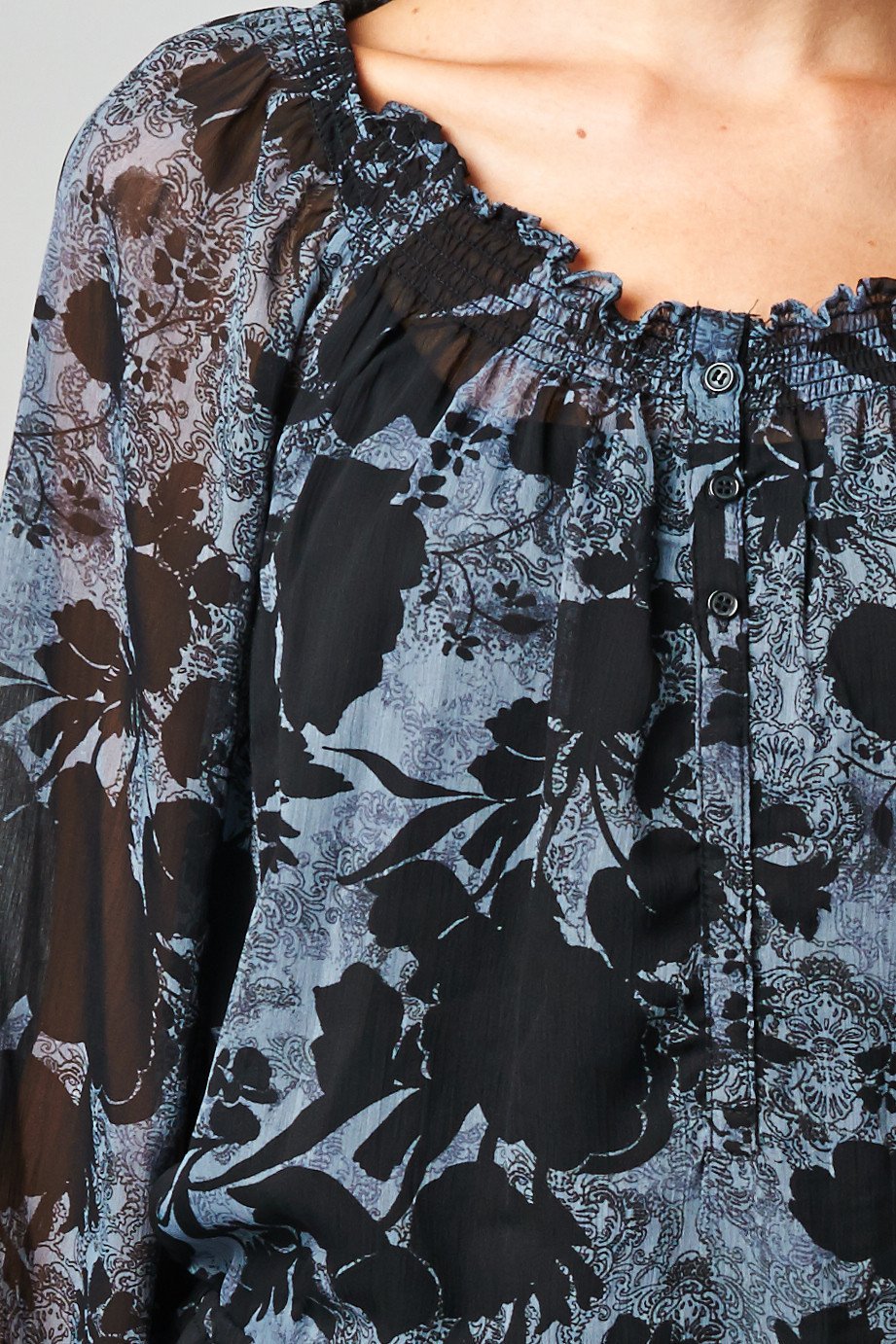 Women's Floral Printed Chiffon Button Front Top with Tank Lining Tops - Tophatter Daily Deals