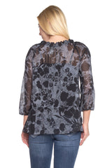 Women's Floral Printed Chiffon Button Front Top Tops - Tophatter Daily Deals