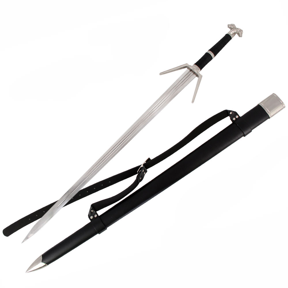 Rivian Warrior Silver White Wolf Sword With Scabbard - Tophatter's Army Products & Self Defense Collectible Weapons - Tophatter Daily Deals